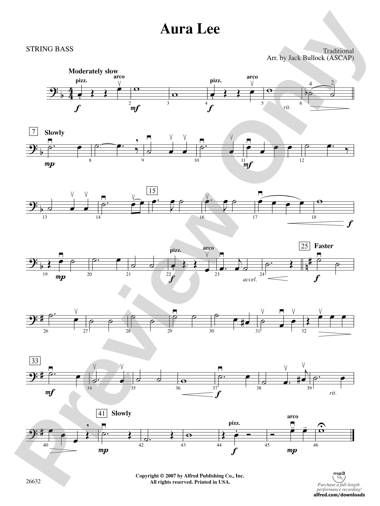 Aura Lee: String Bass
