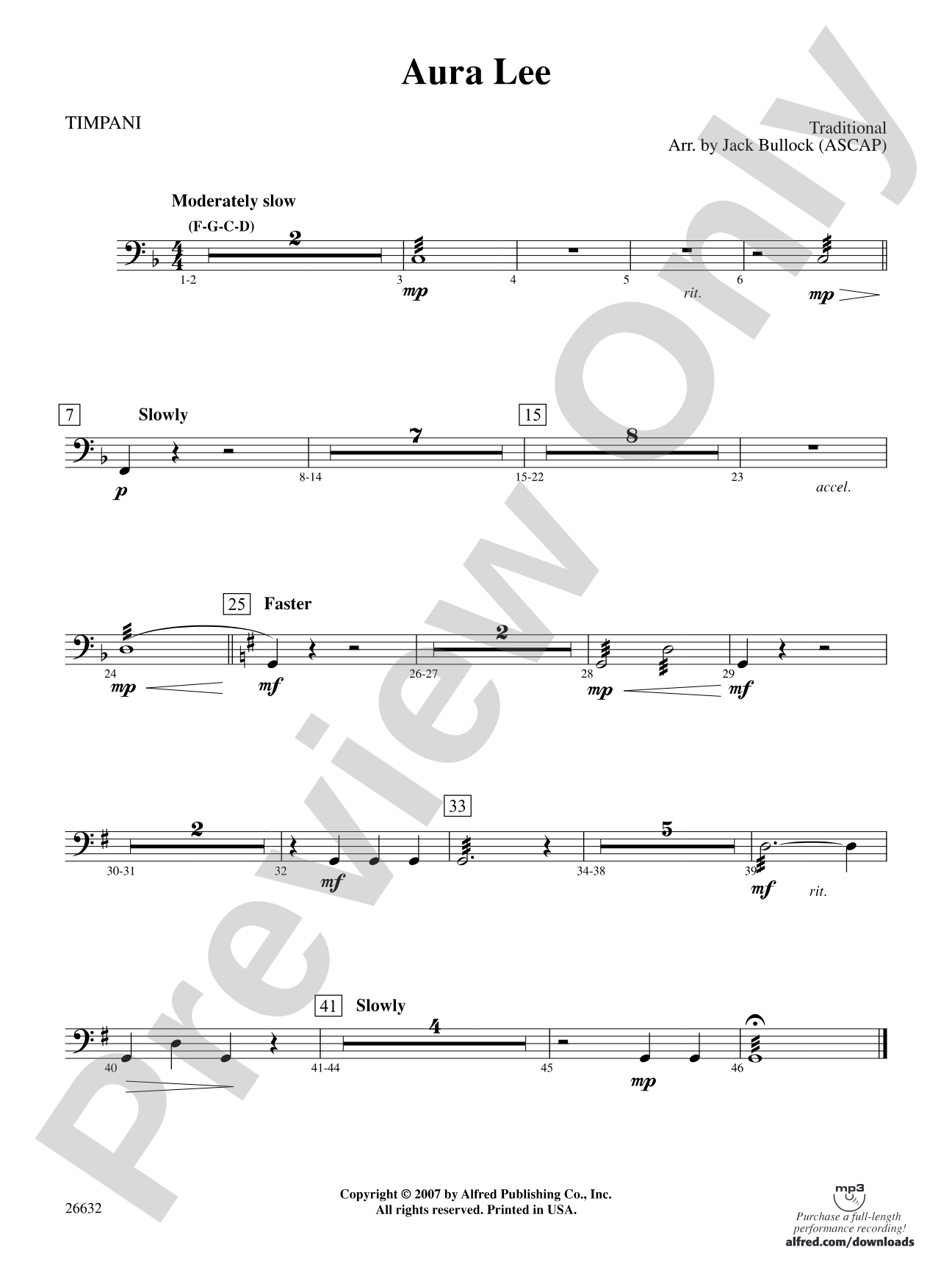 Aura Lee: Timpani