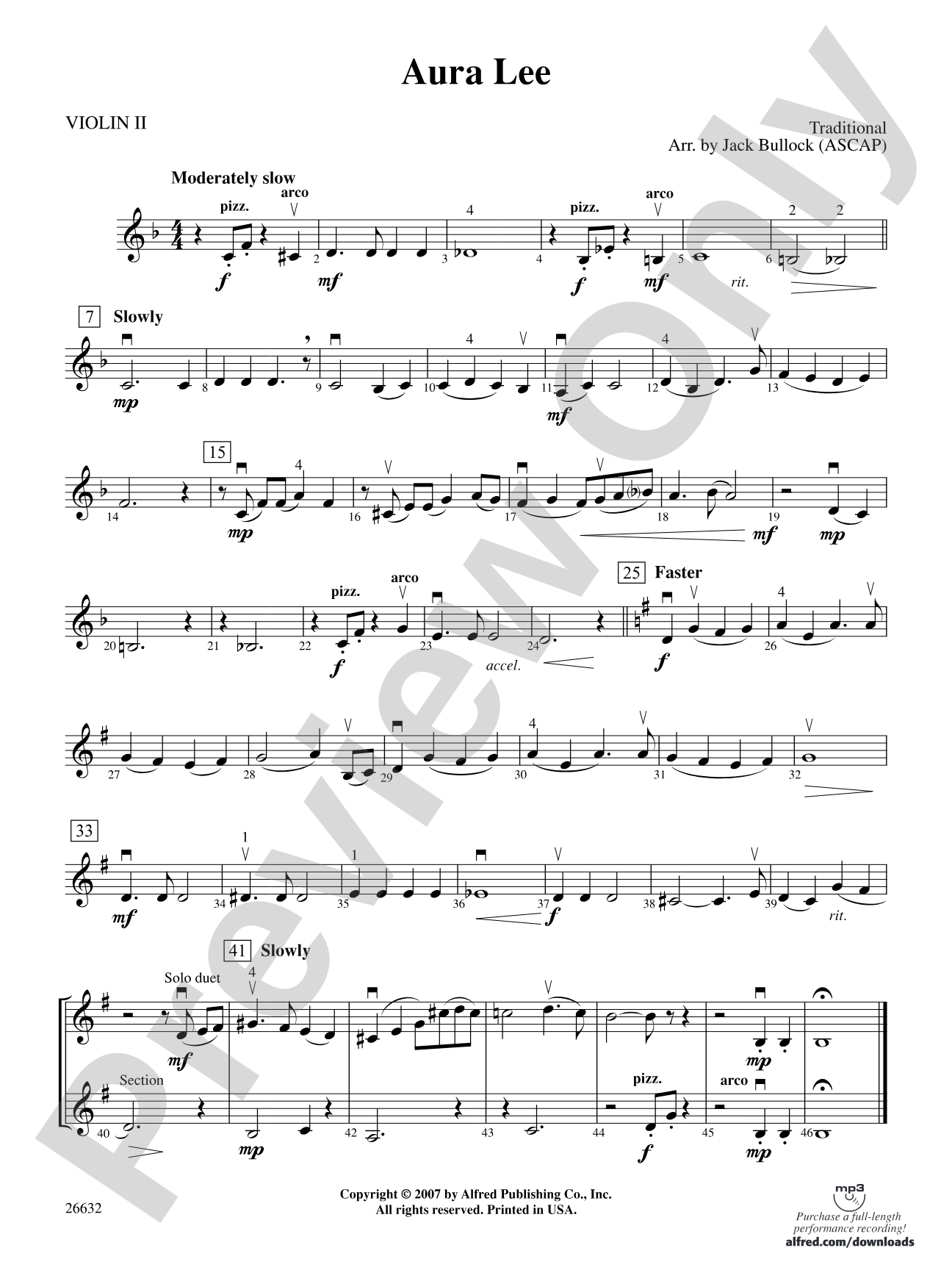 Aura Lee: 2nd Violin