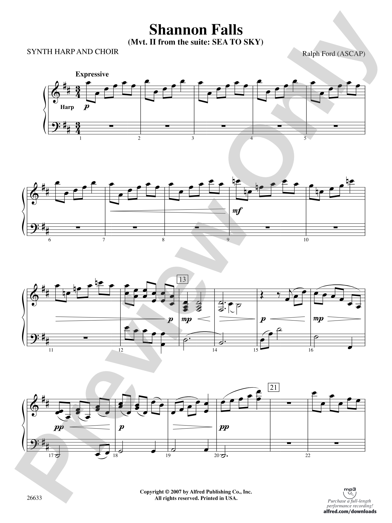 Shannon Falls: Piano Accompaniment