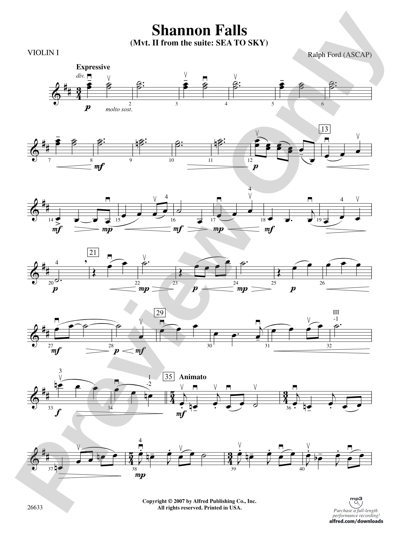 Shannon Falls: 1st Violin