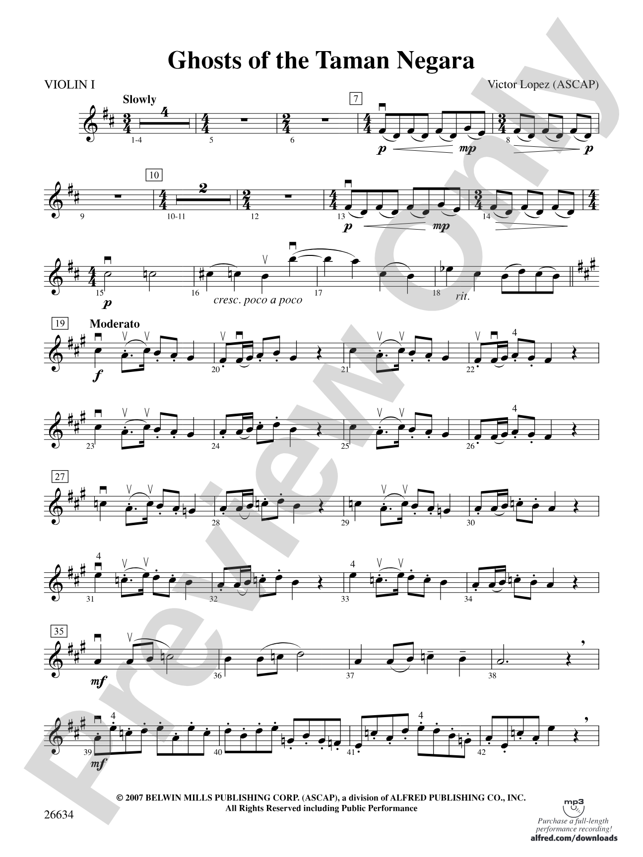 Ghosts of the Taman Negara: 1st Violin