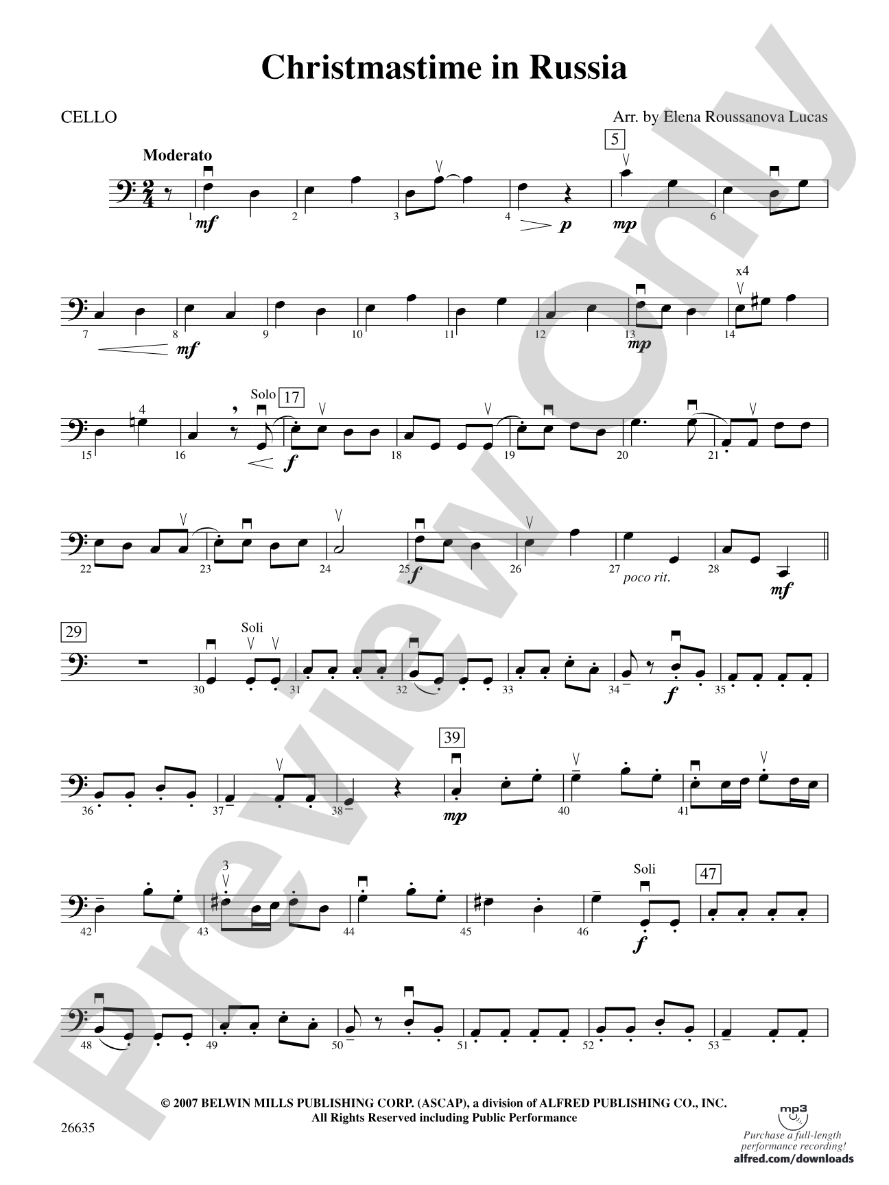 Christmastime in Russia: Cello