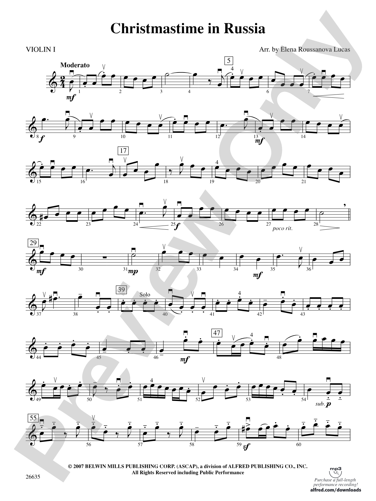 Christmastime in Russia: 1st Violin