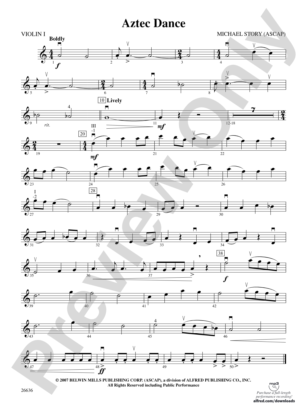 Aztec Dance: 1st Violin