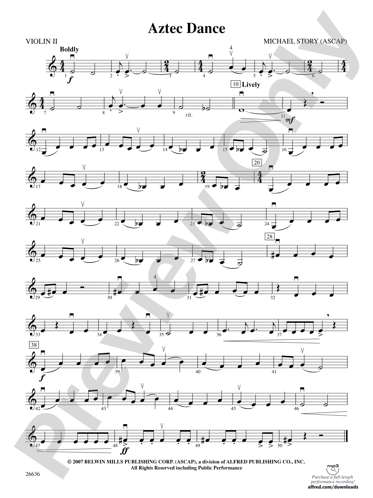 Aztec Dance: 2nd Violin