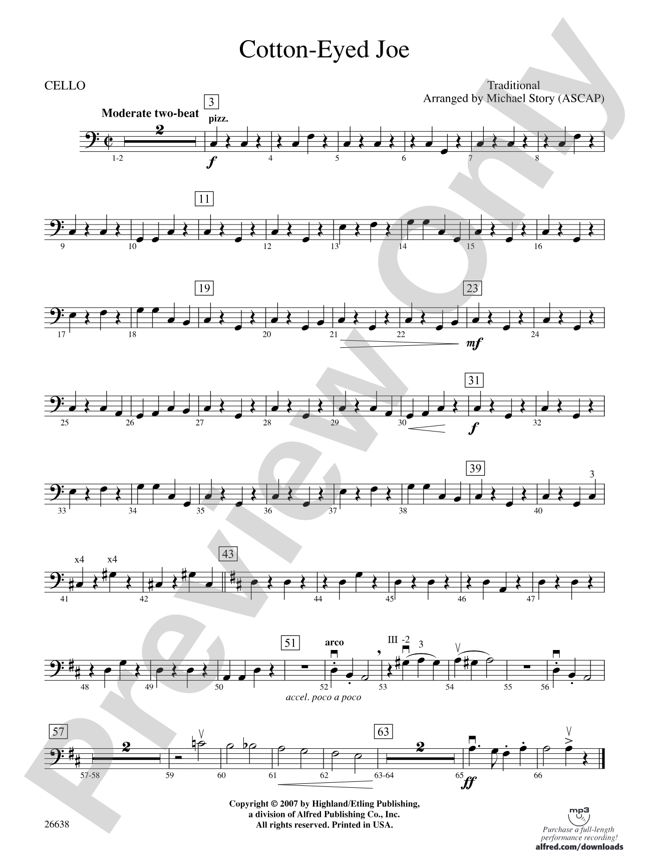 Cotton-Eyed Joe: Cello