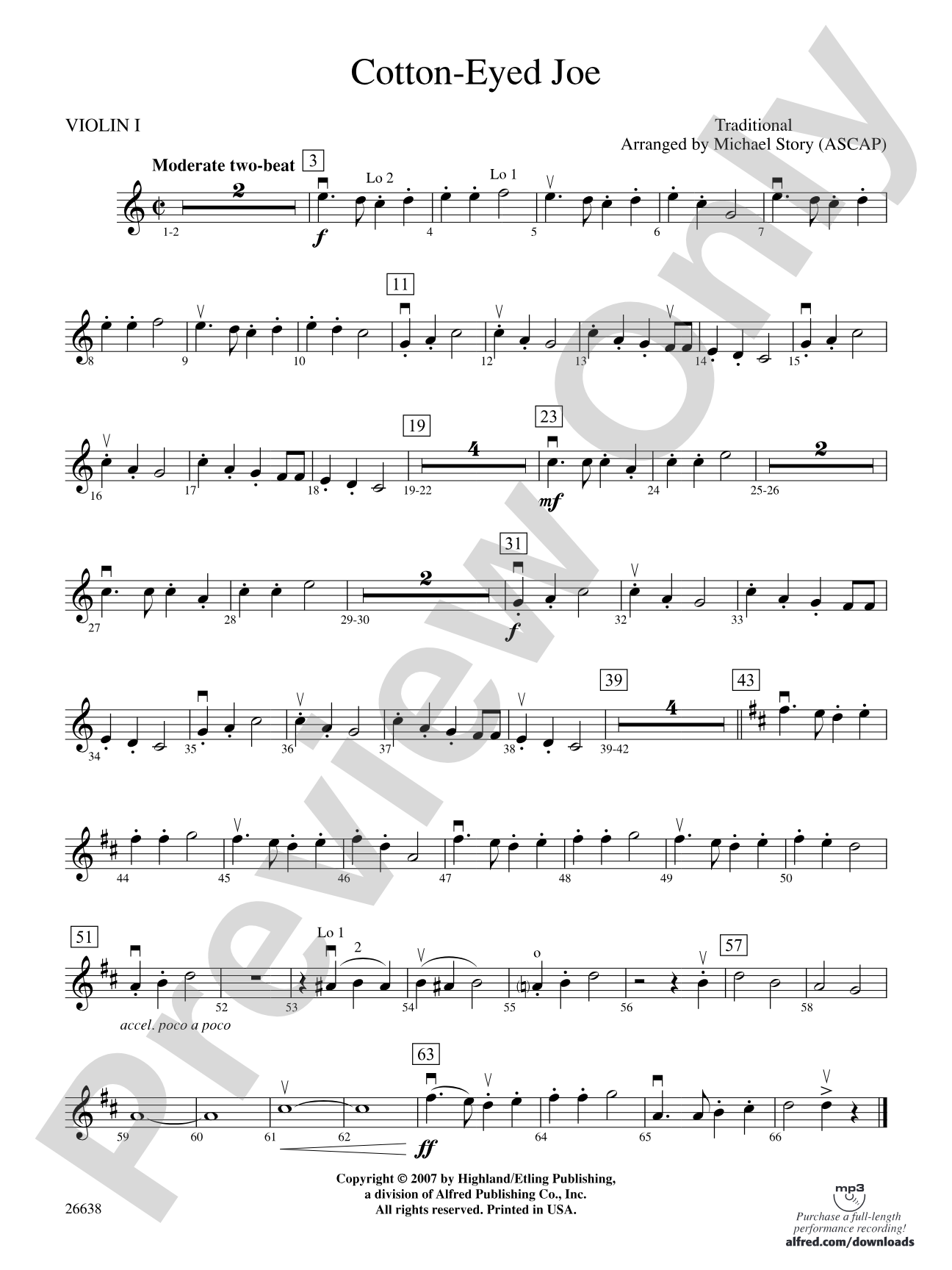 Cotton-Eyed Joe: 1st Violin