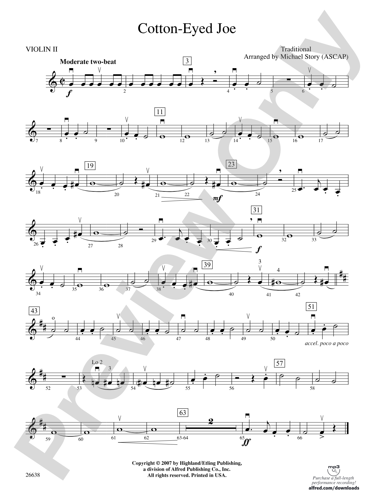 Cotton-Eyed Joe: 2nd Violin