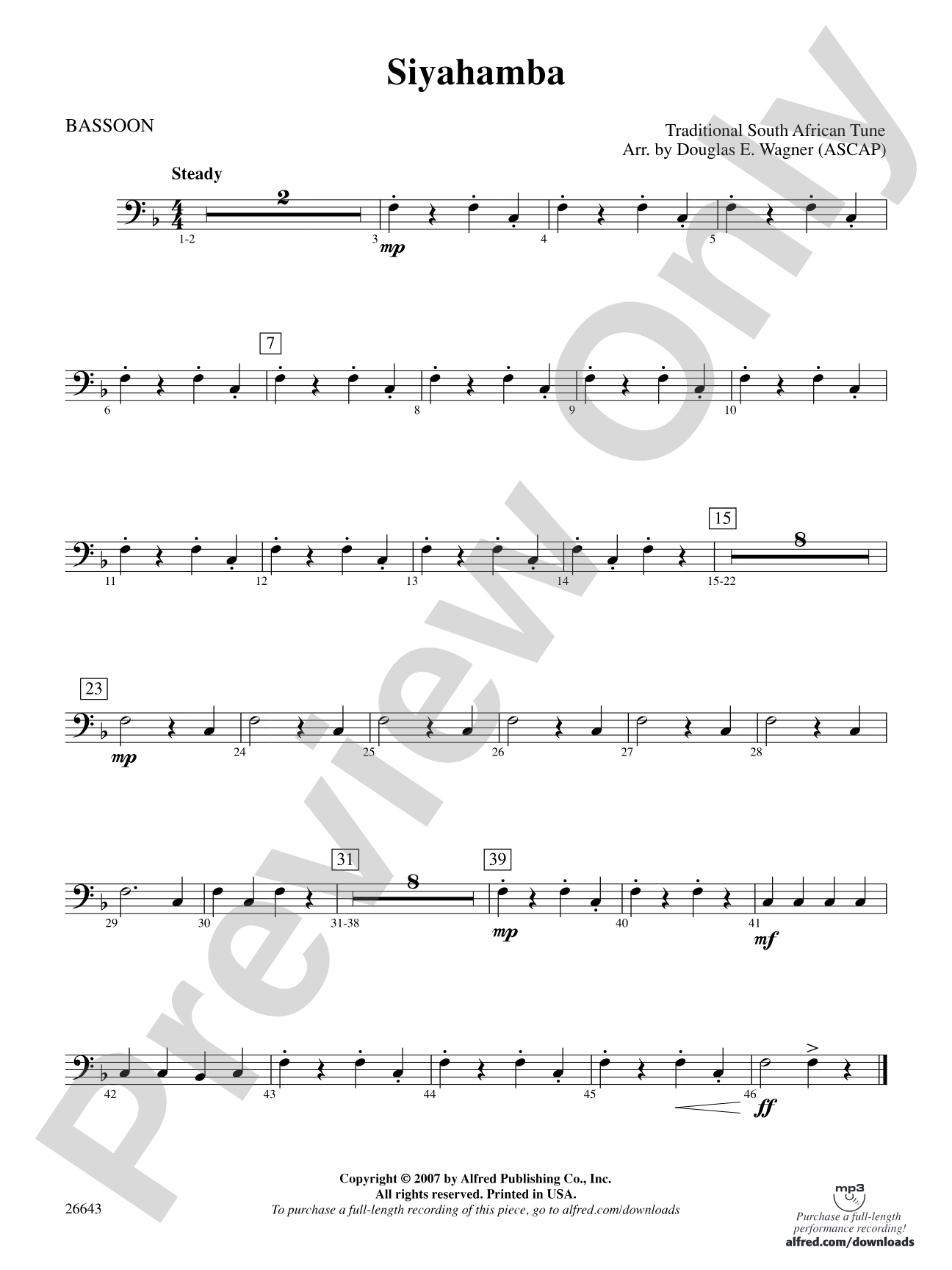 Siyahamba: Bassoon