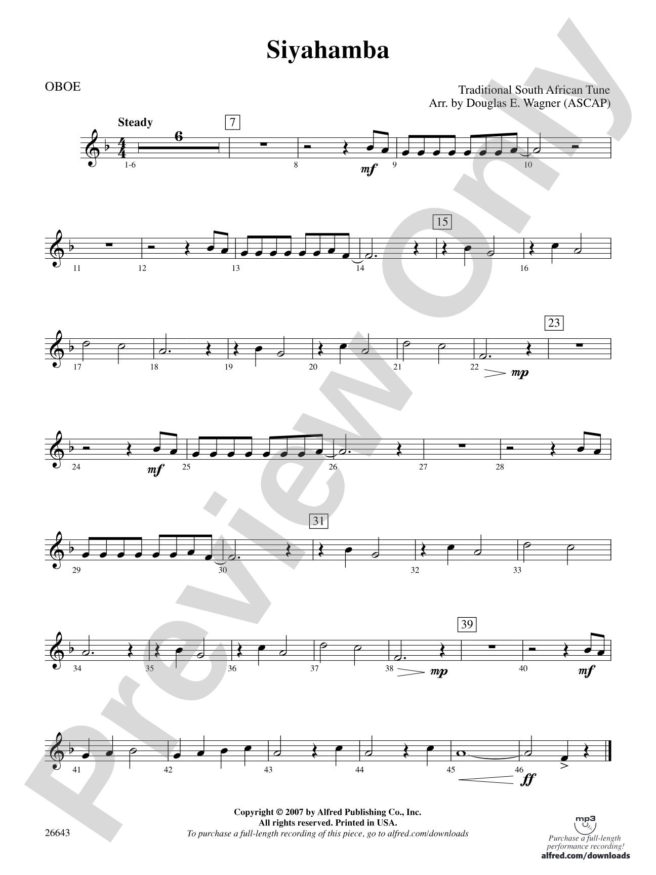 Siyahamba: Oboe