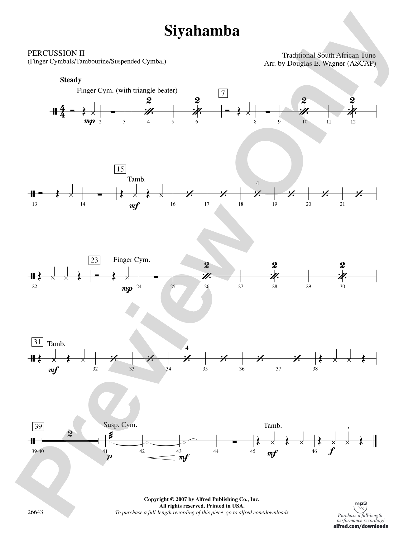 Siyahamba: 2nd Percussion