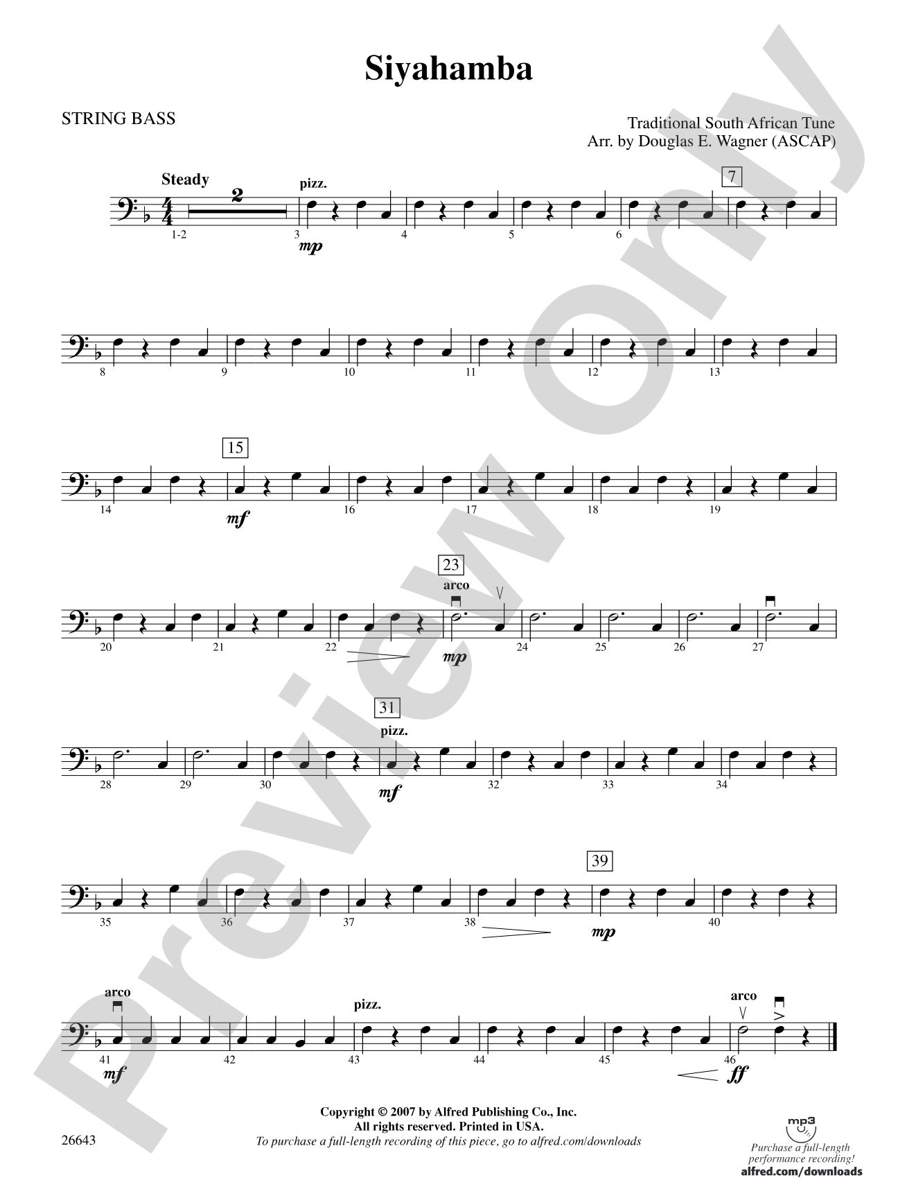 Siyahamba: String Bass