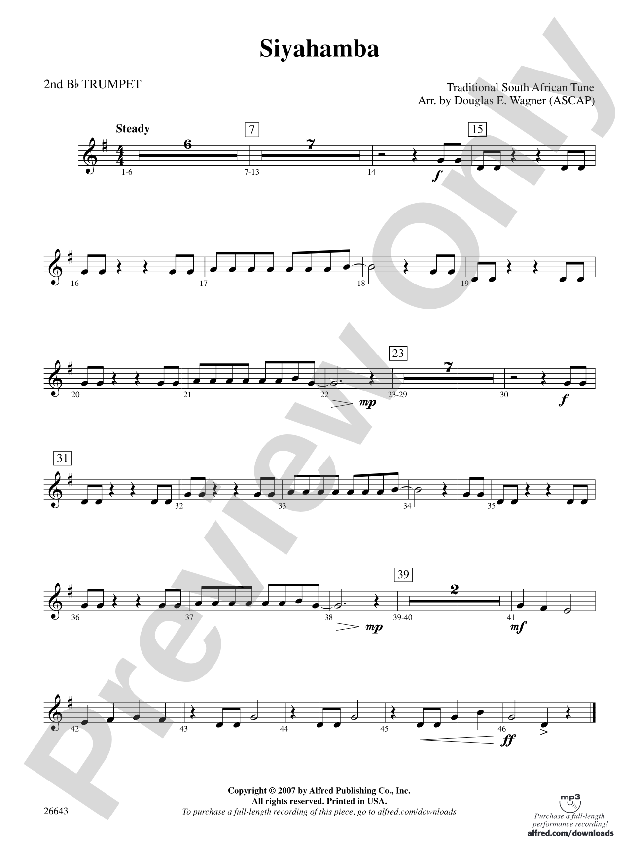 Siyahamba: 2nd B-flat Trumpet