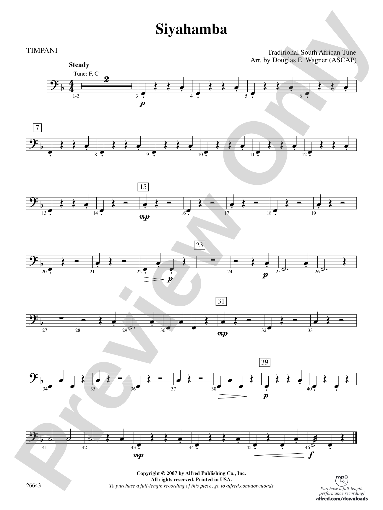 Siyahamba: Timpani