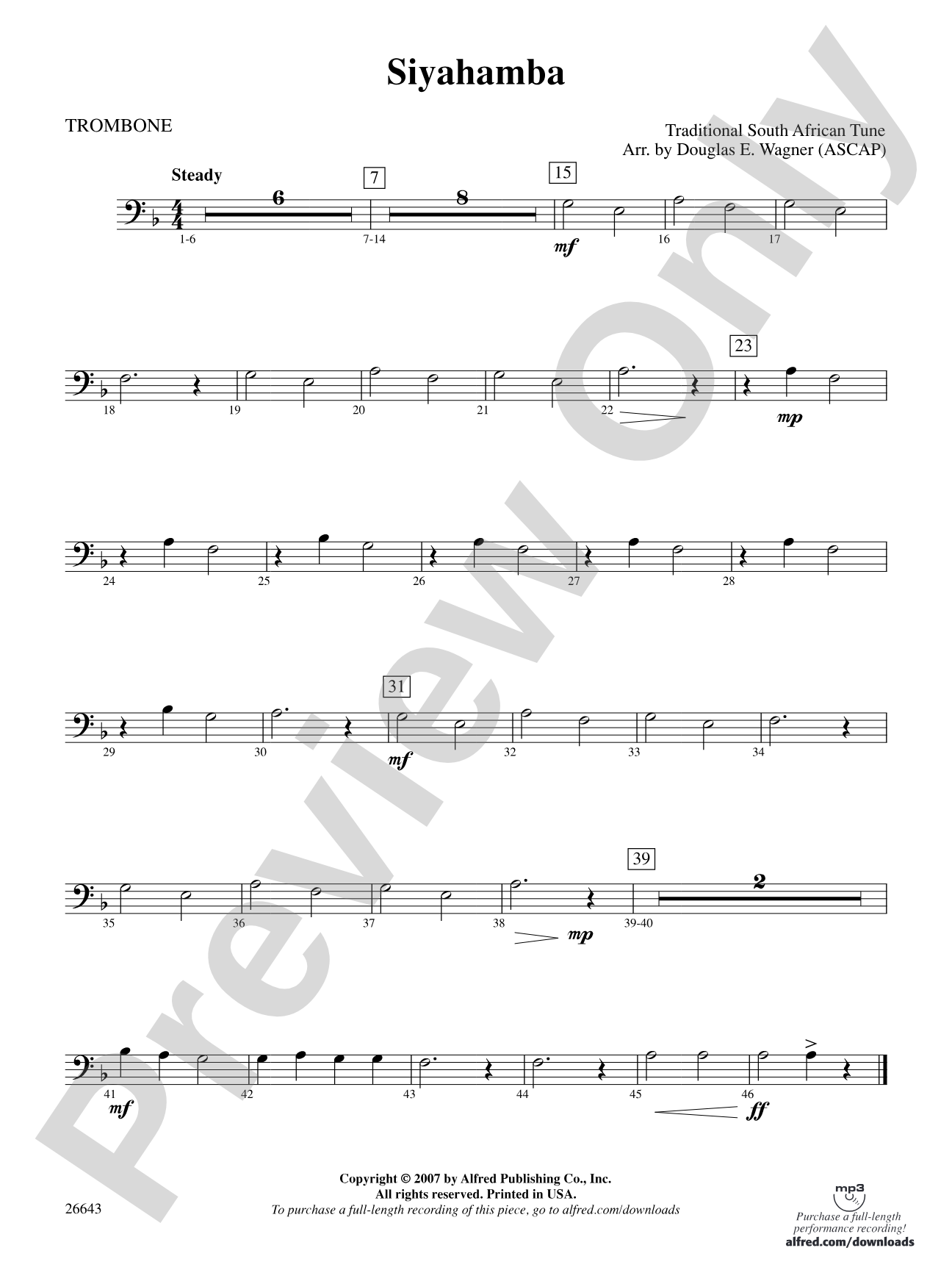 Siyahamba: 1st Trombone