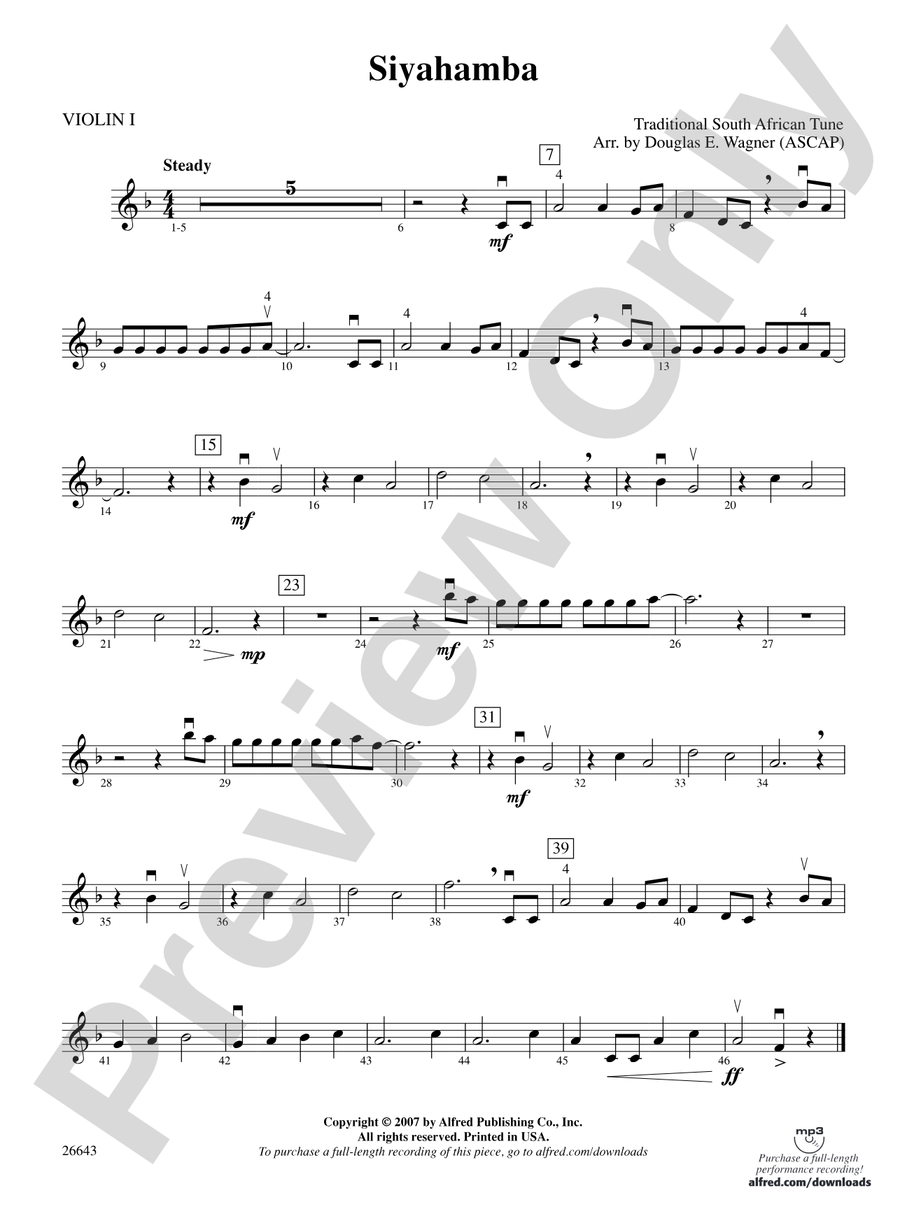 Siyahamba: 1st Violin