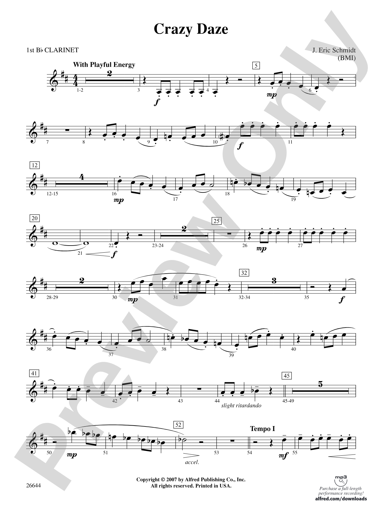 Crazy Daze: 1st B-flat Clarinet