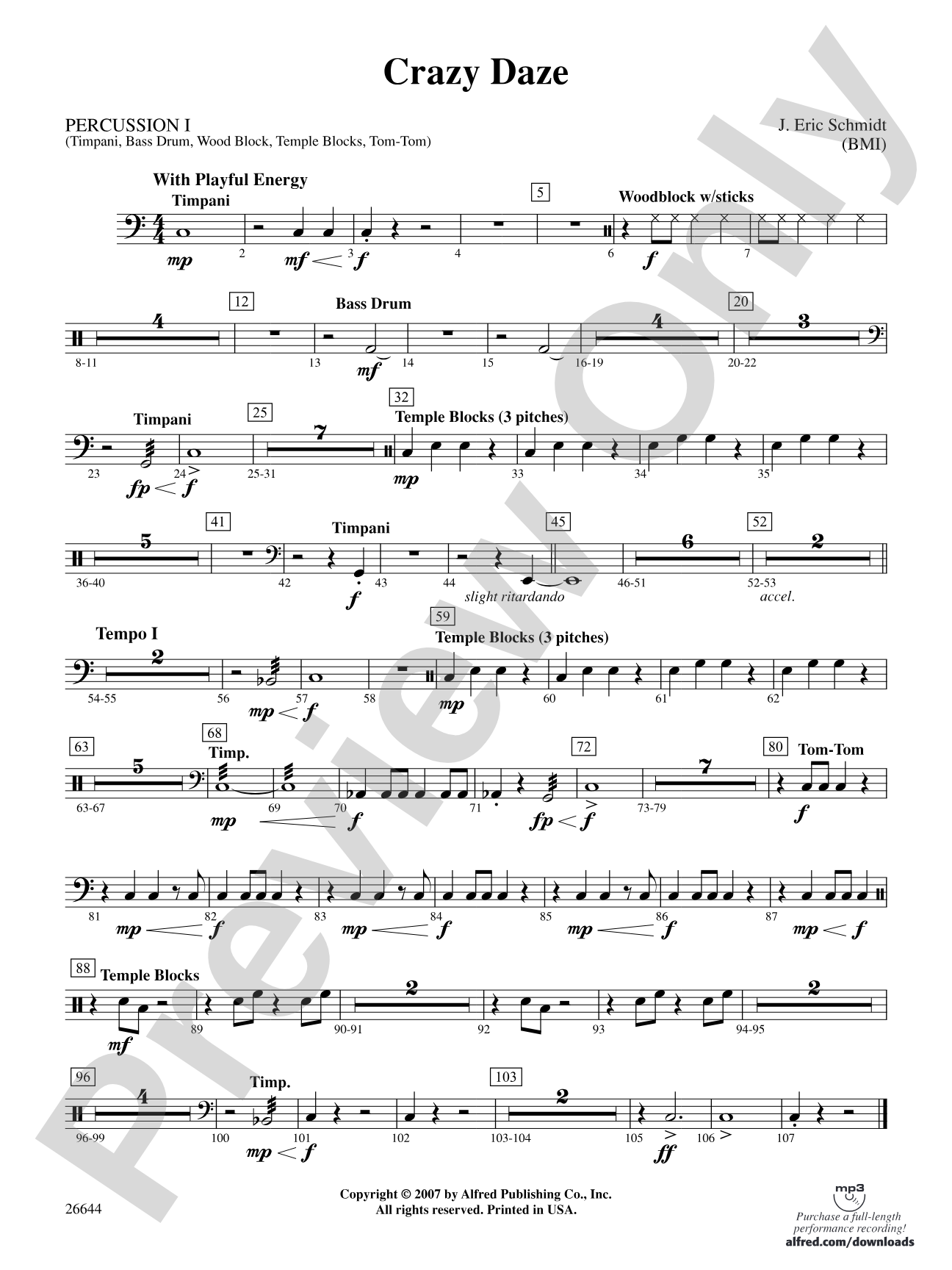 Crazy Daze: 1st Percussion