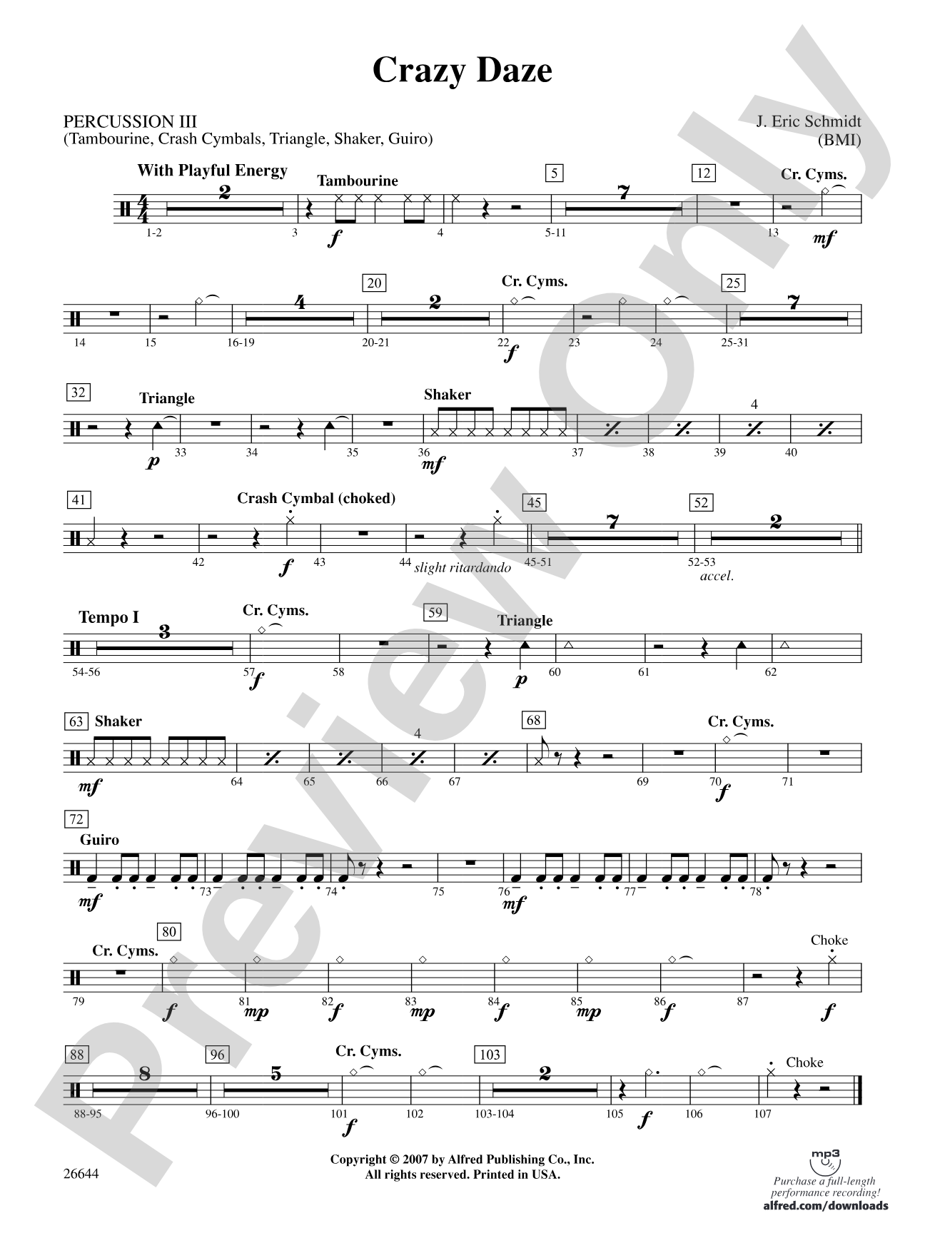 Crazy Daze: 3rd Percussion