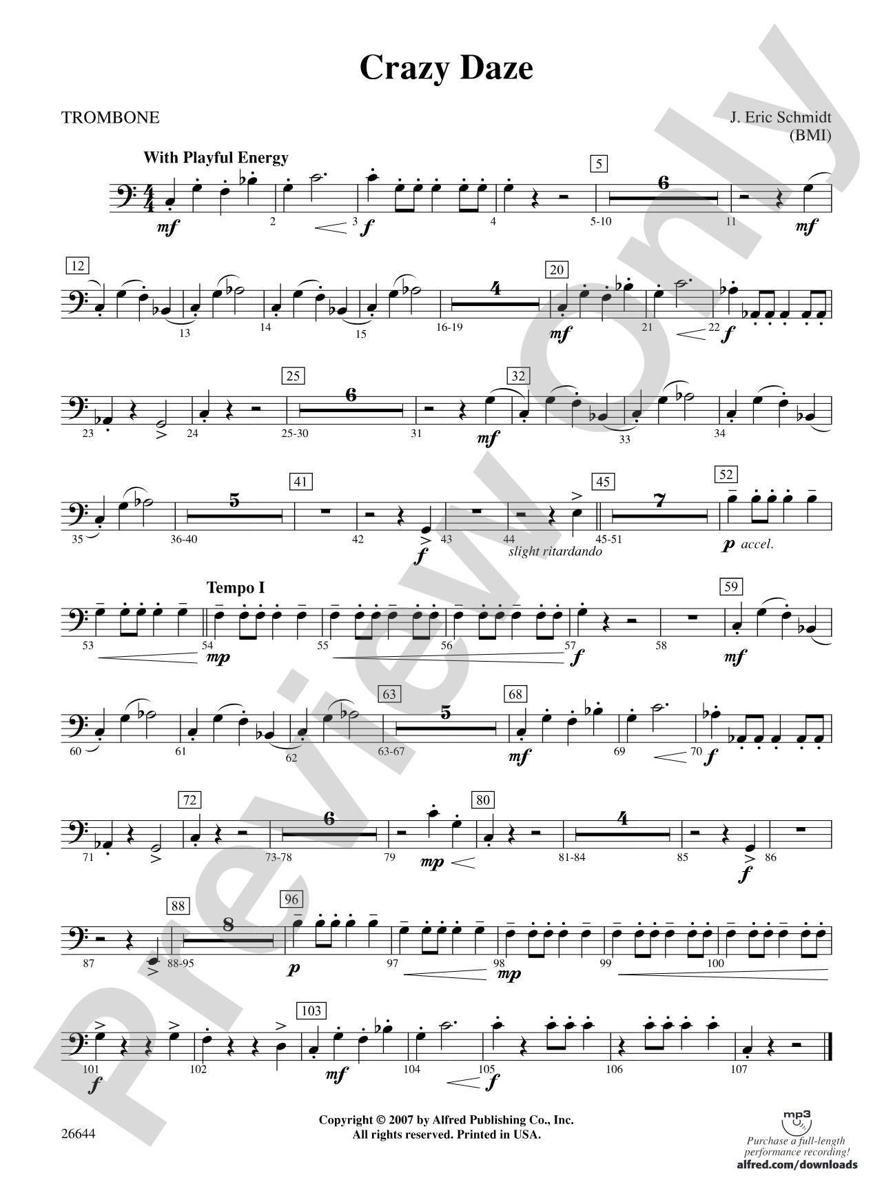 Crazy Daze: 1st Trombone