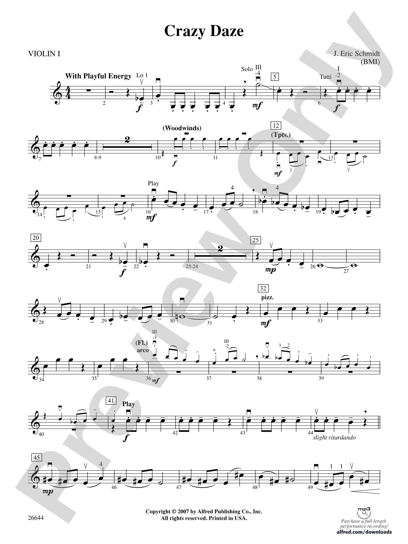 Crazy Daze: 1st Violin