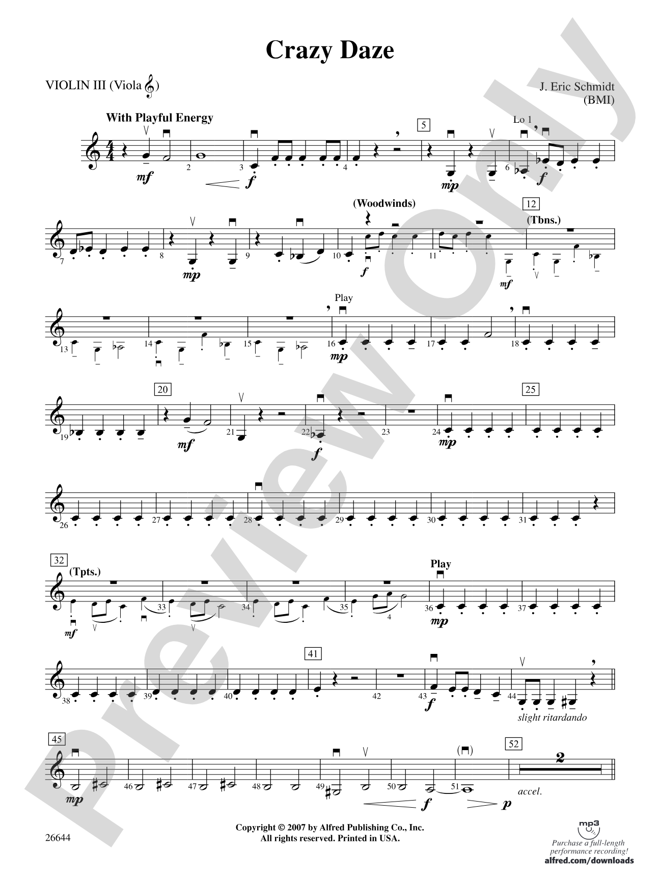 Crazy Daze: 3rd Violin (Viola [TC])