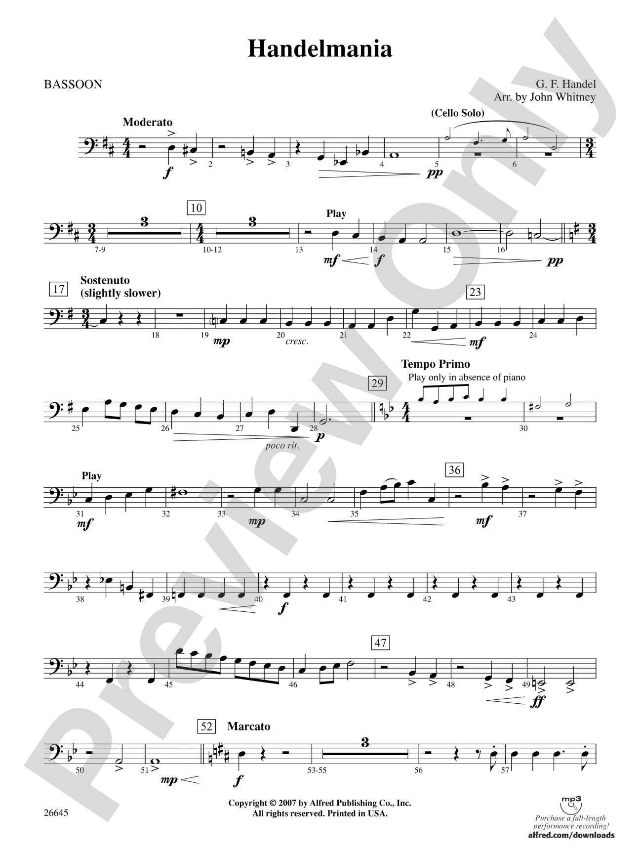 Handelmania: Bassoon