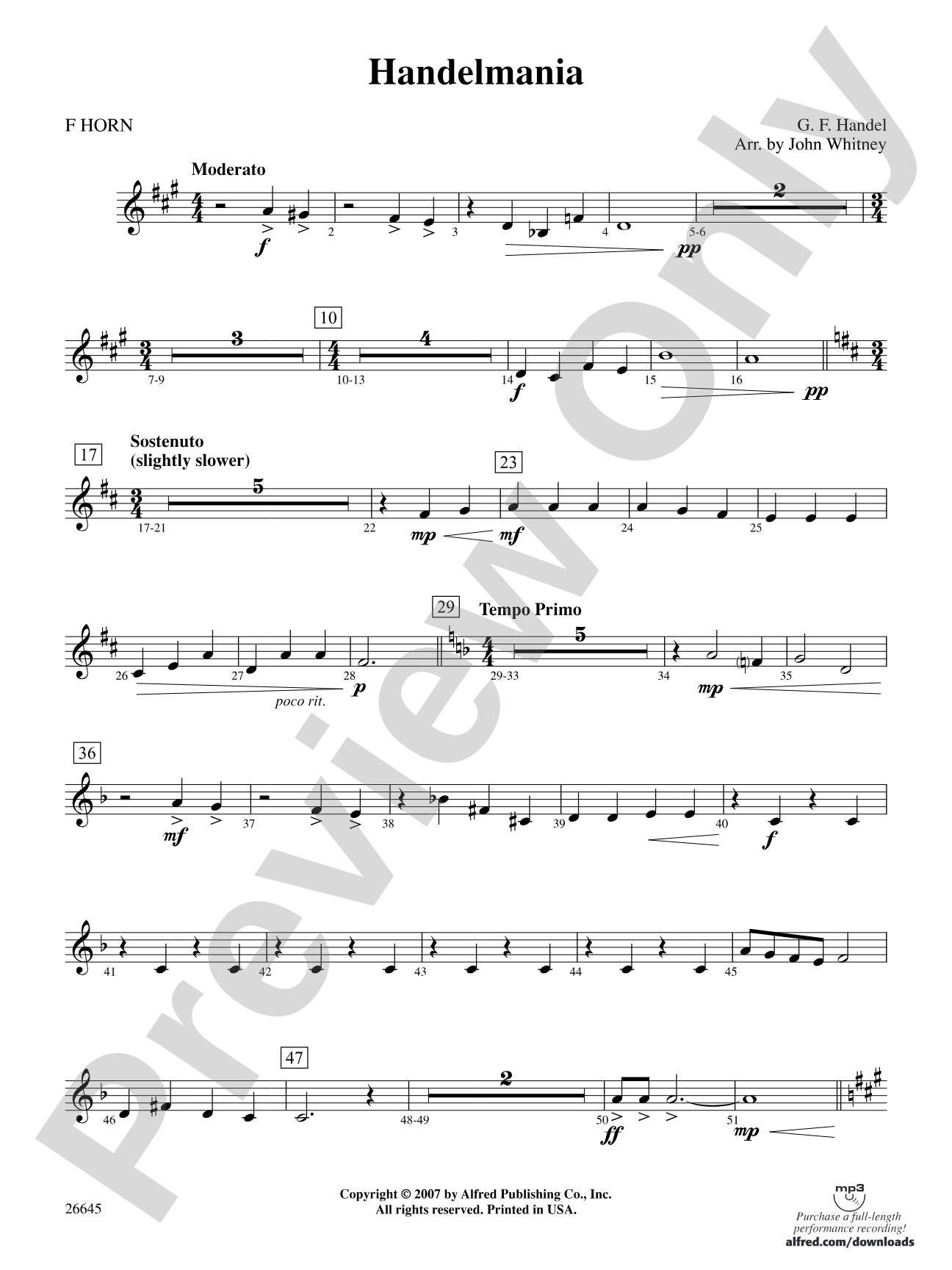 Handelmania: 1st F Horn