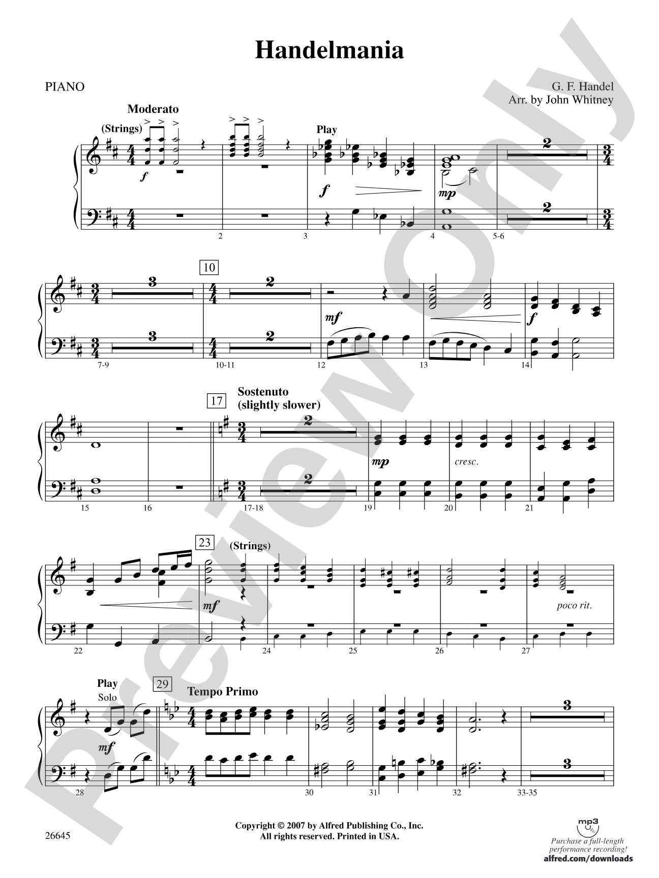 Handelmania: Piano Accompaniment
