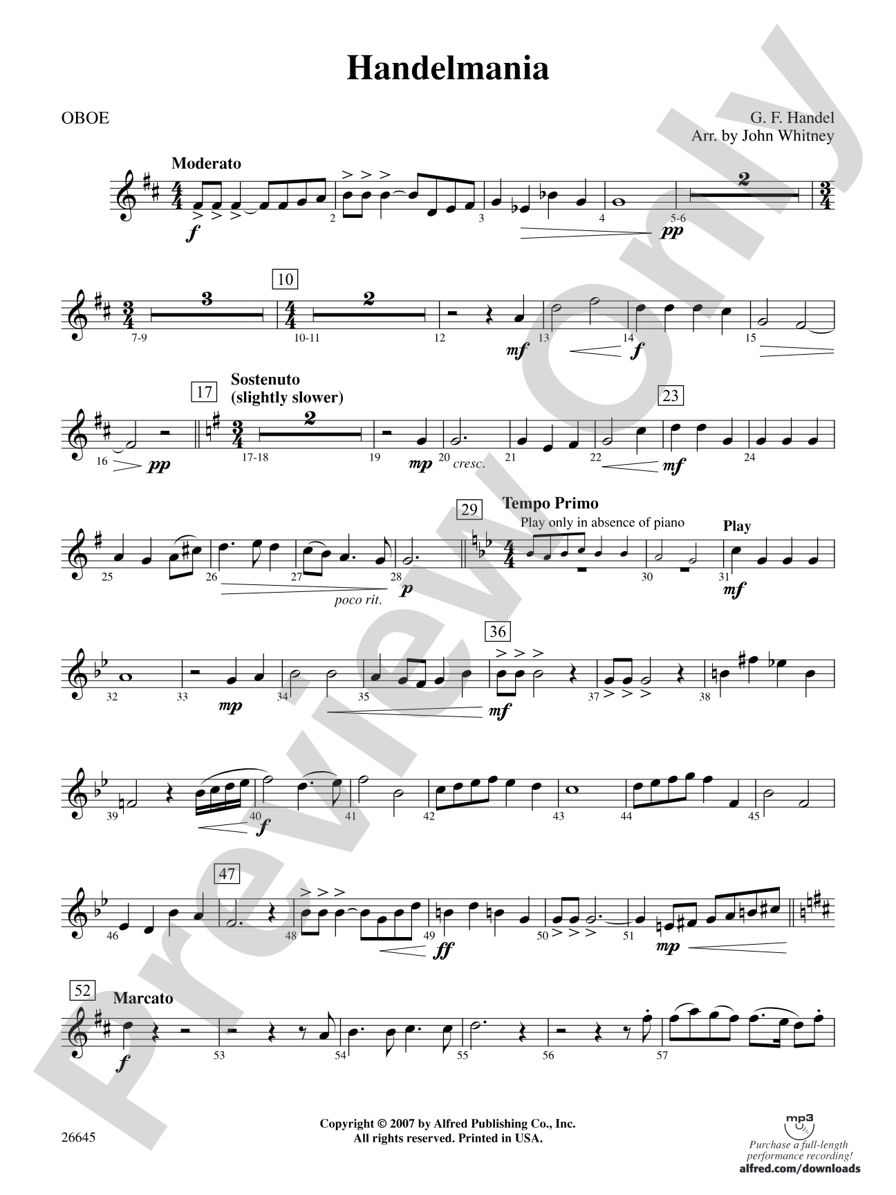 Handelmania: Oboe