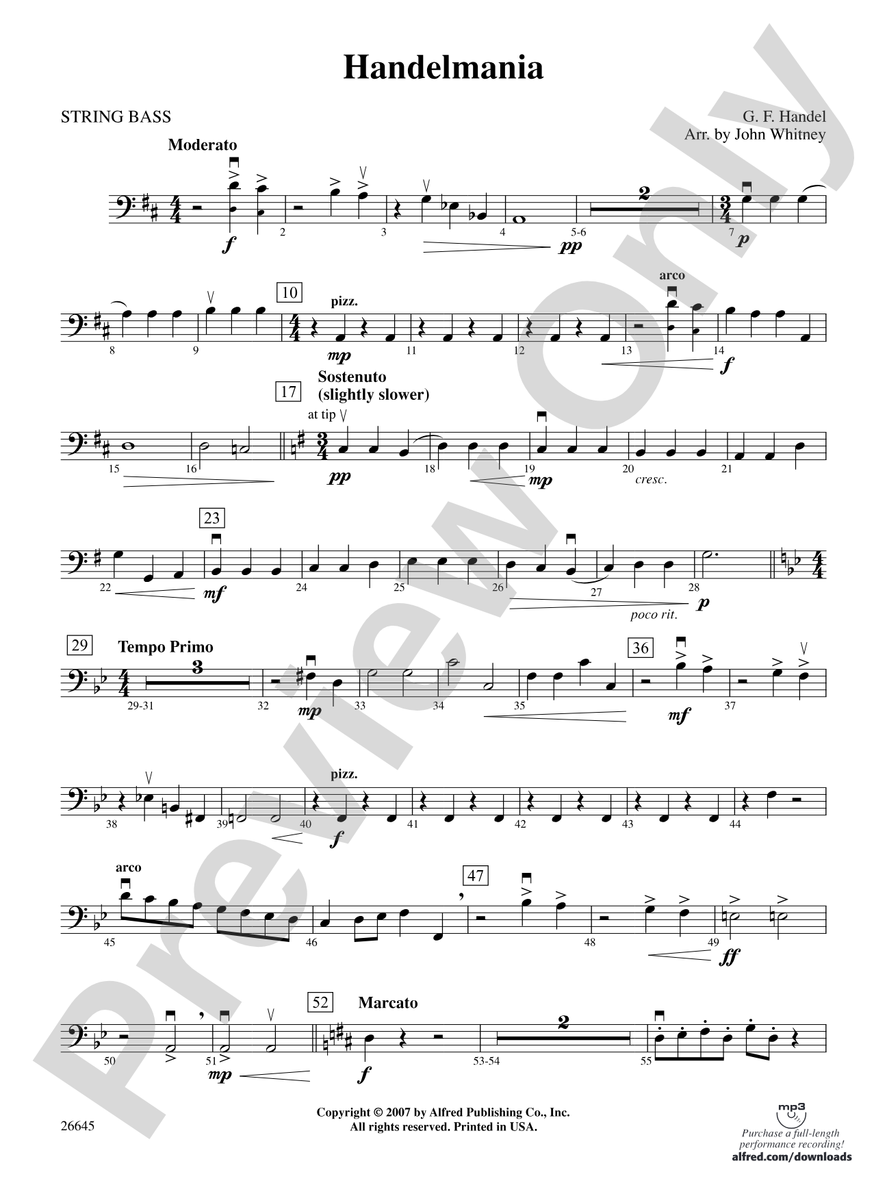 Handelmania: String Bass