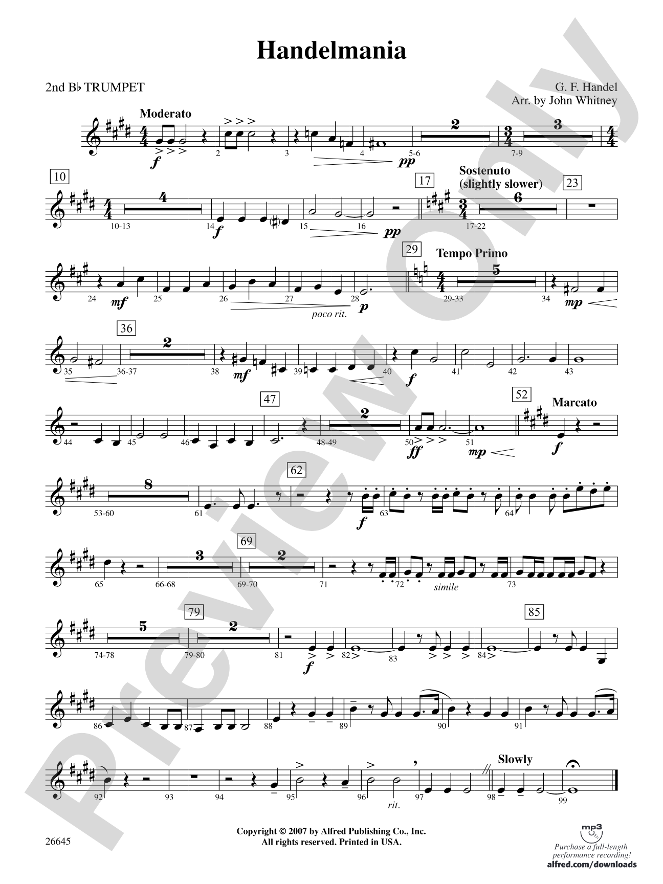 Handelmania: 2nd B-flat Trumpet
