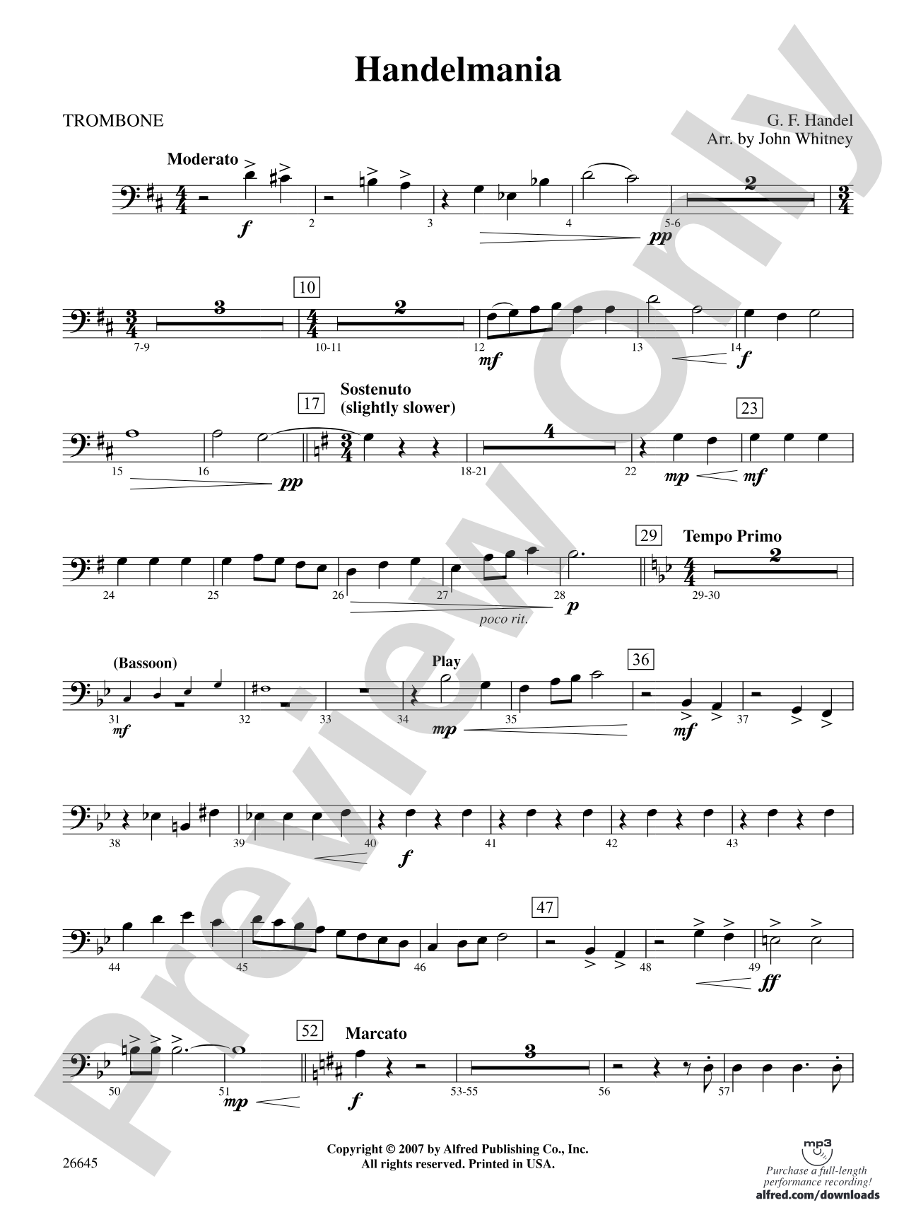 Handelmania: 1st Trombone