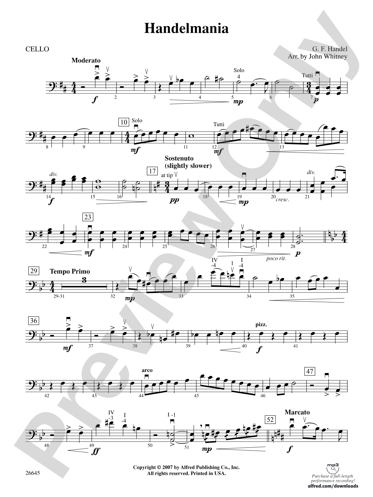 Handelmania: Cello