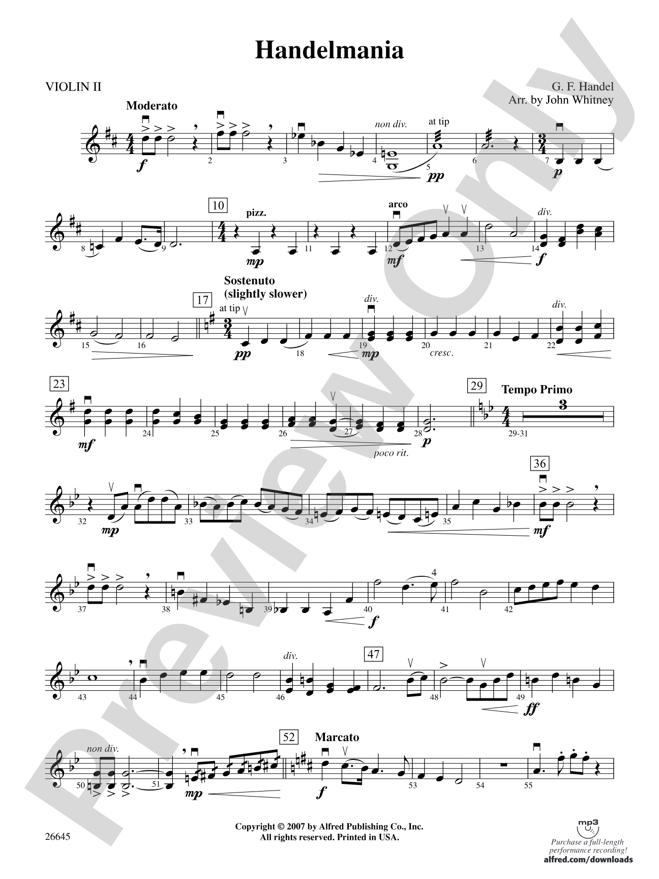 Handelmania: 2nd Violin