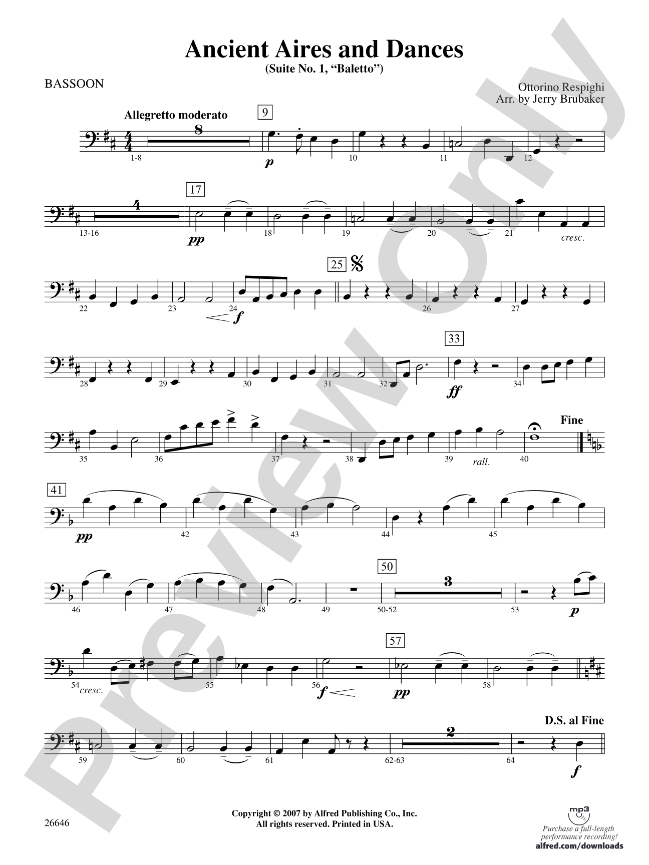 Ancient Aires and Dances, Suite No. 1 (Balletto): Bassoon
