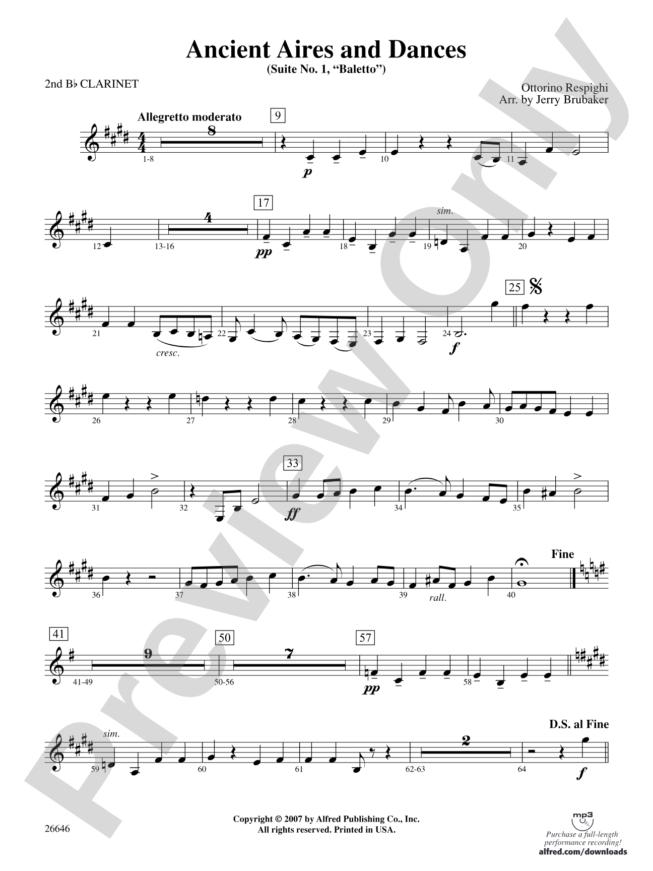 Ancient Aires and Dances, Suite No. 1 (Balletto): 2nd B-flat Clarinet