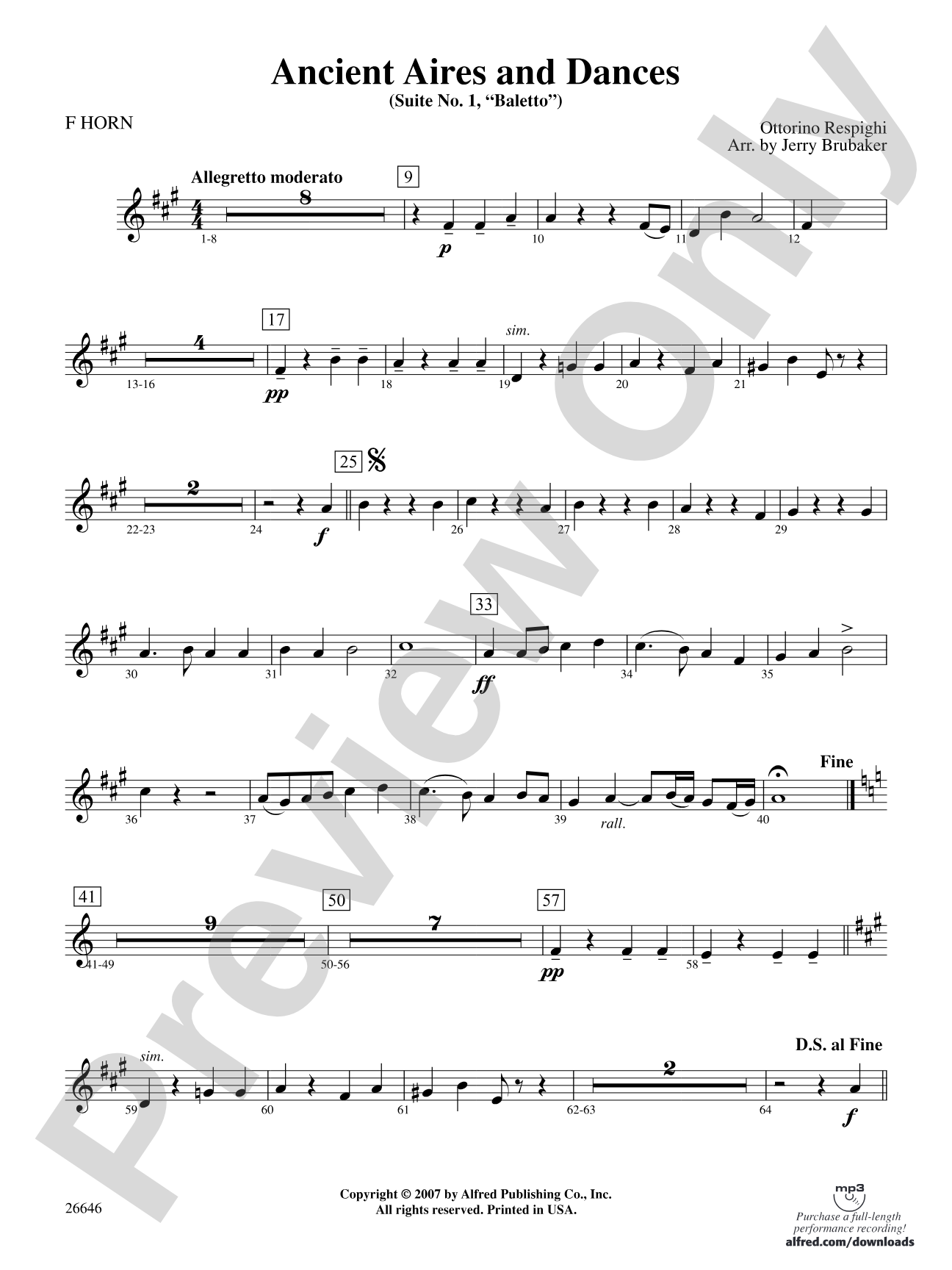 Ancient Aires and Dances, Suite No. 1 (Balletto): 1st F Horn