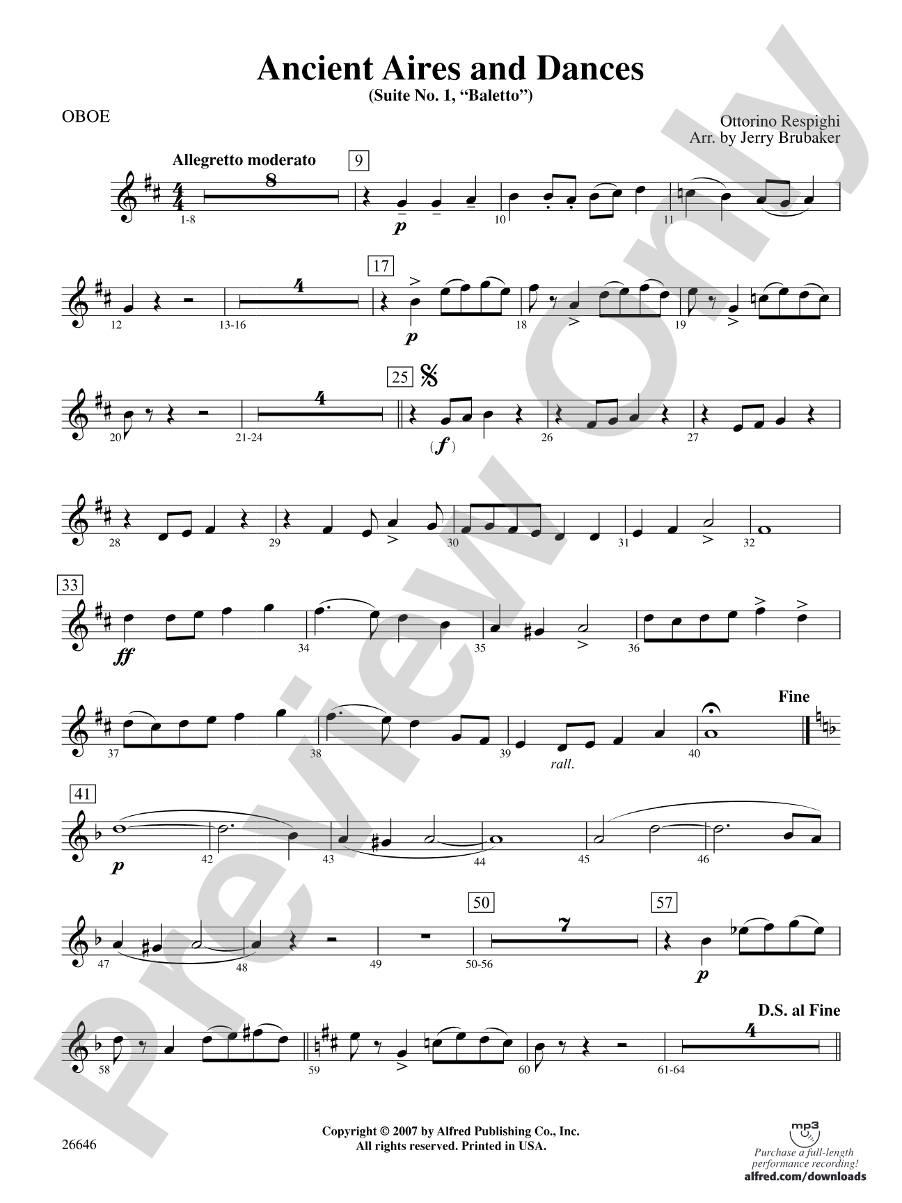 Ancient Aires and Dances, Suite No. 1 (Balletto): Oboe