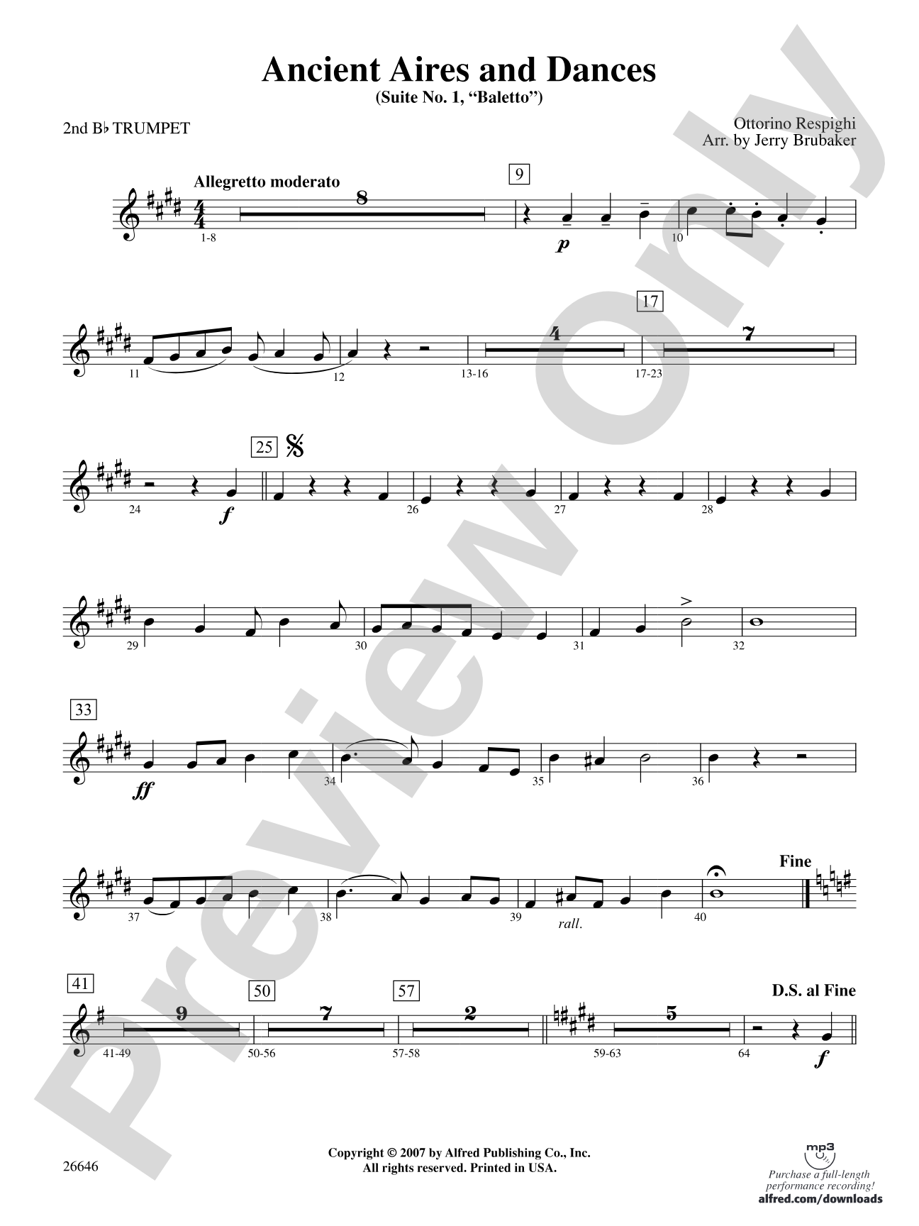 Ancient Aires and Dances, Suite No. 1 (Balletto): 2nd B-flat Trumpet