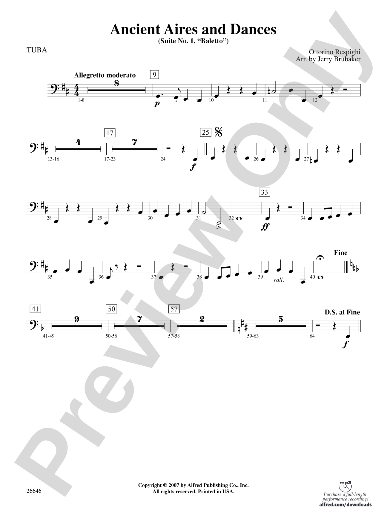 Ancient Aires and Dances, Suite No. 1 (Balletto): Tuba