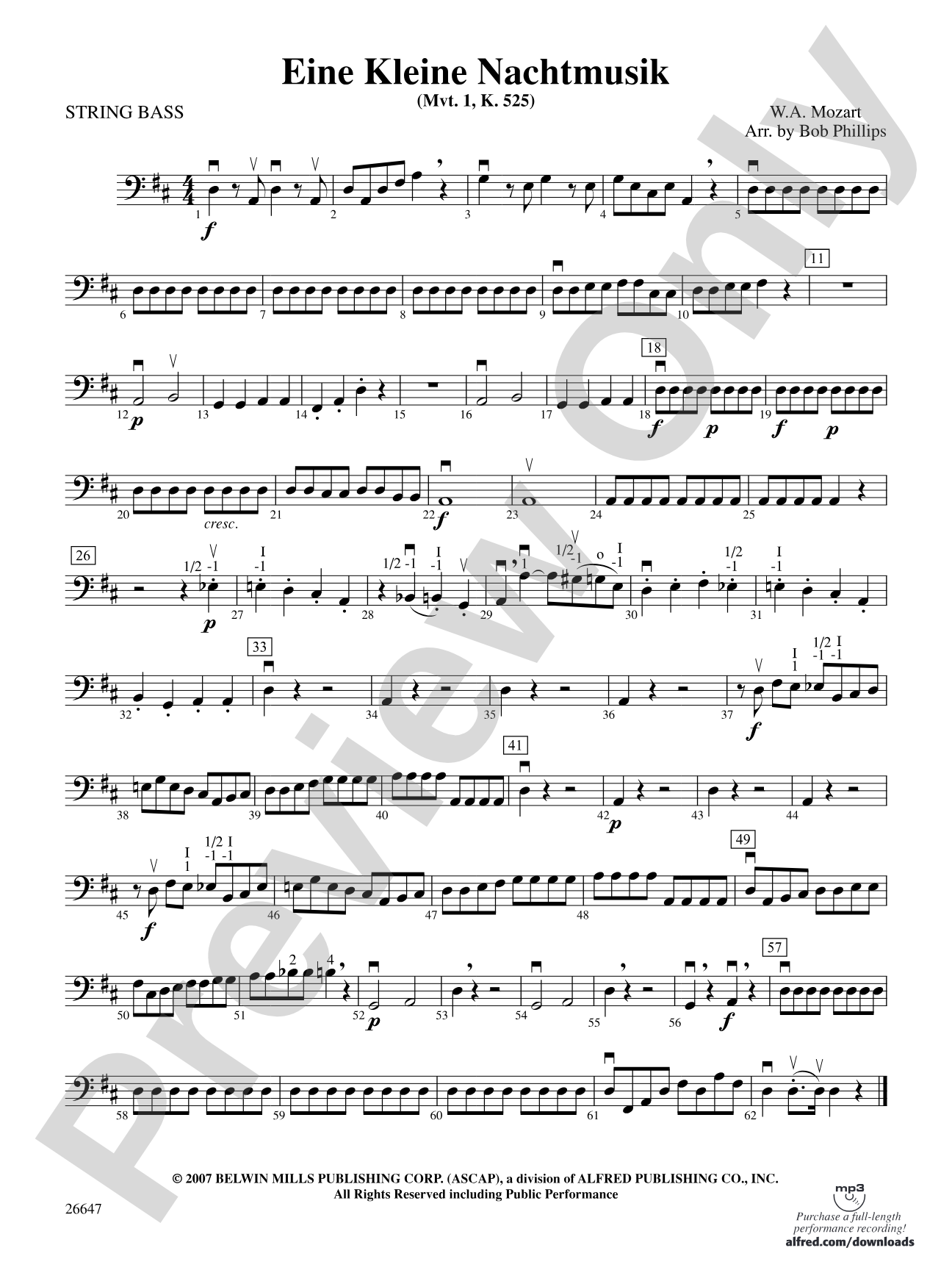Eine Kleine Nachtmusik: String Bass