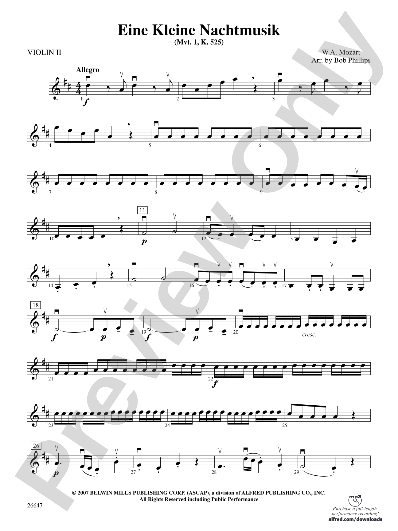 Eine Kleine Nachtmusik: 2nd Violin