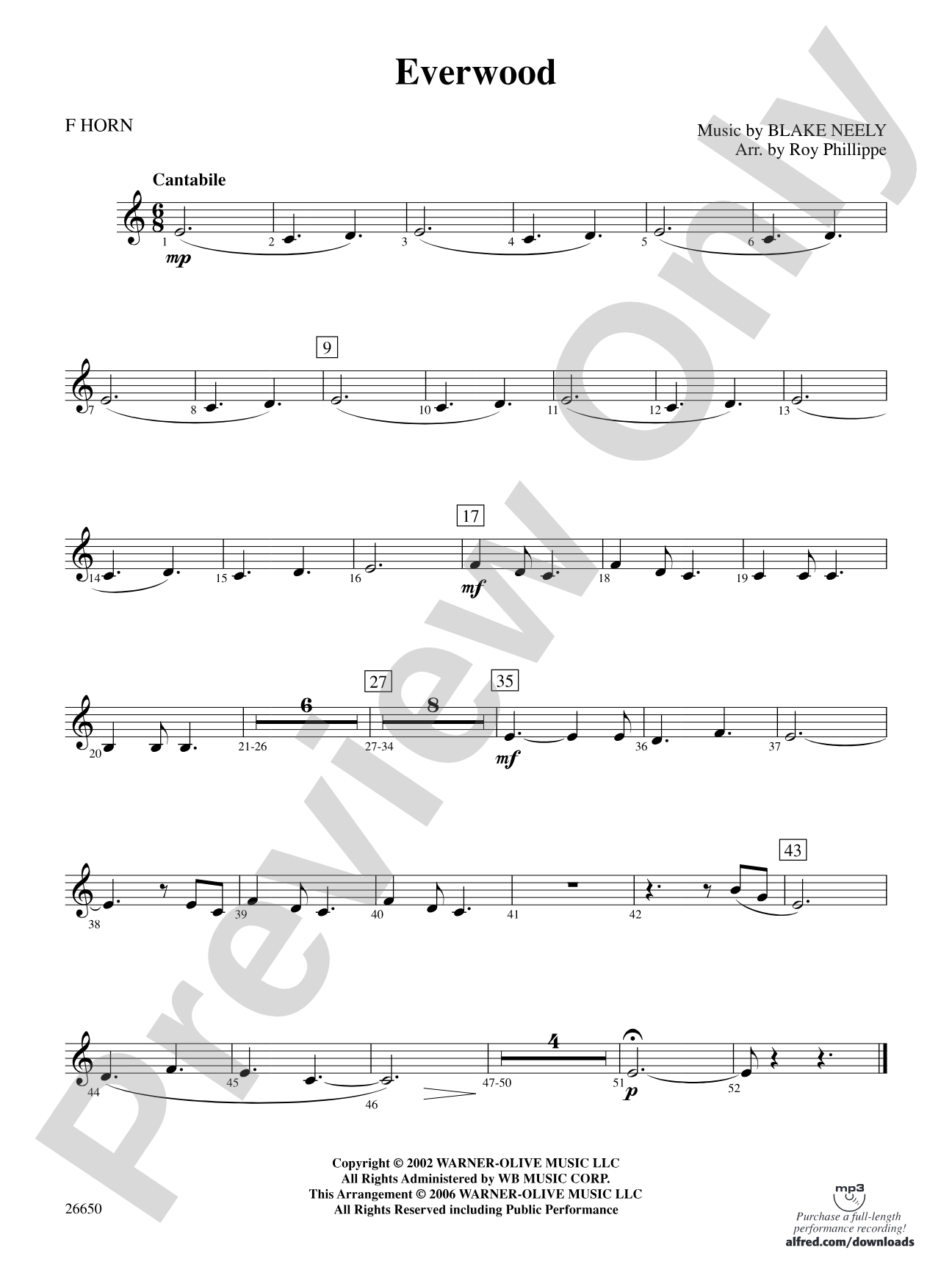 Everwood, Theme from: 1st F Horn