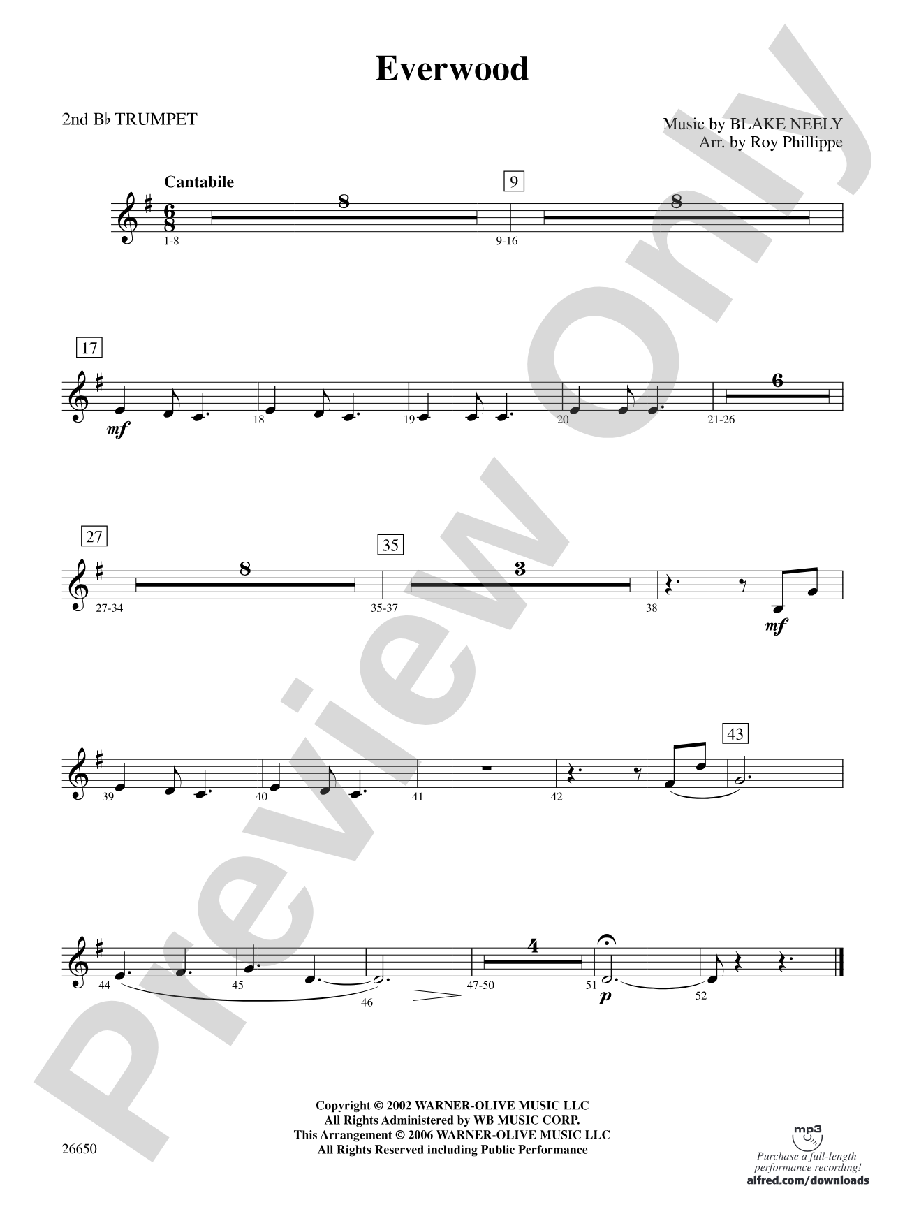 Everwood, Theme from: 2nd B-flat Trumpet