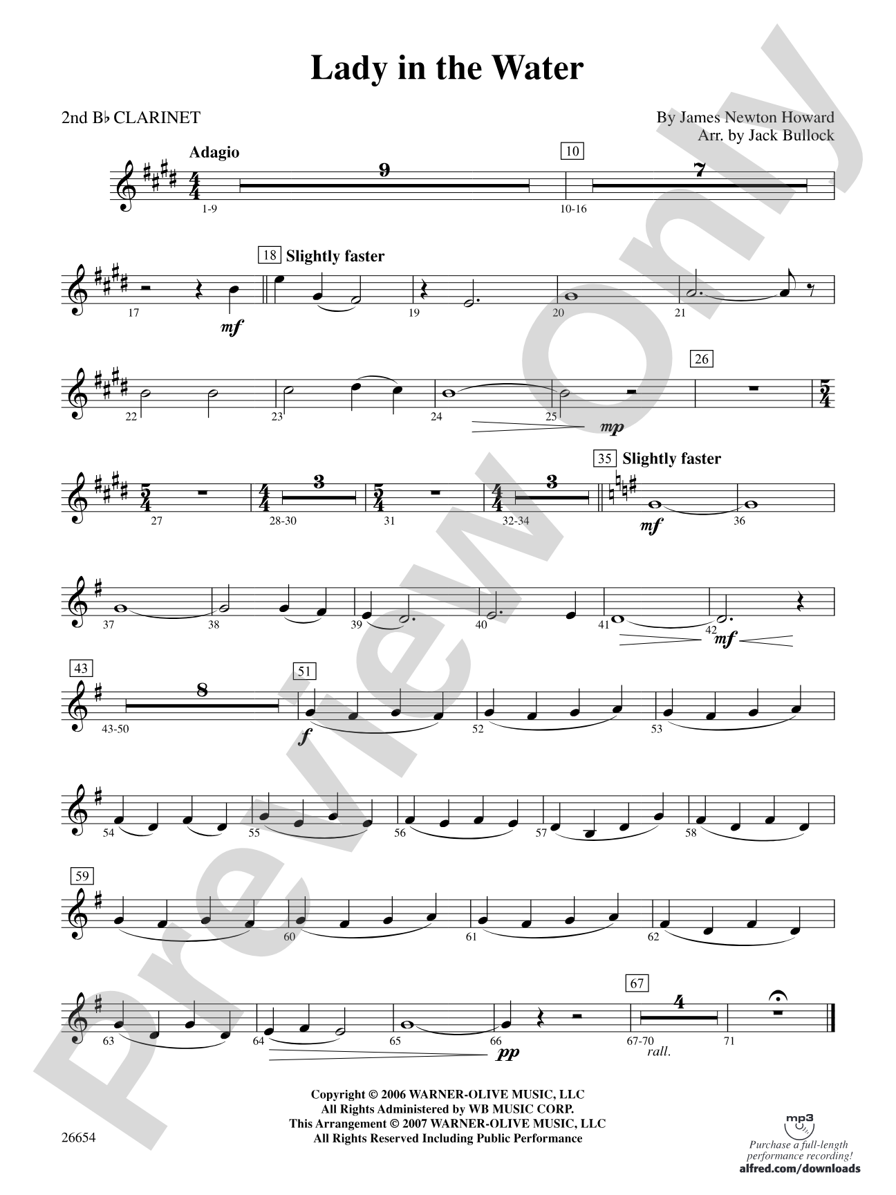 Lady in the Water: 2nd B-flat Clarinet