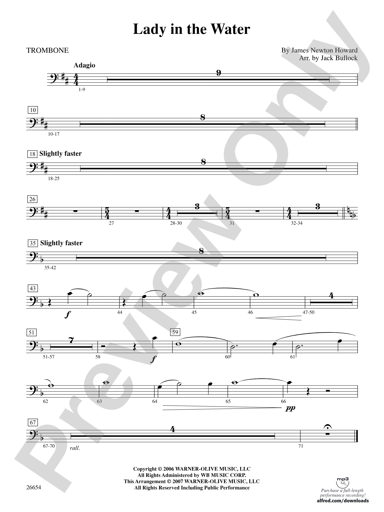 Lady in the Water: 1st Trombone