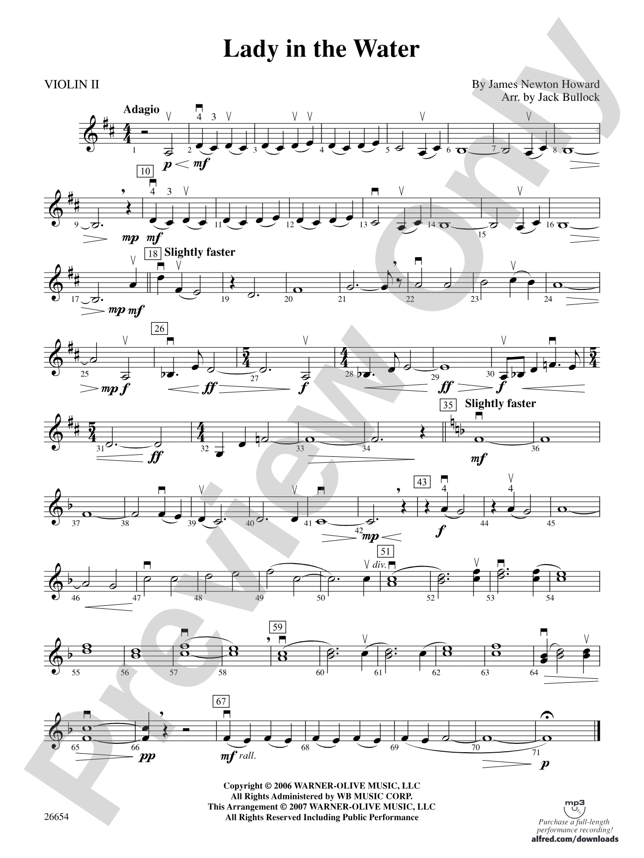 Lady in the Water: 2nd Violin