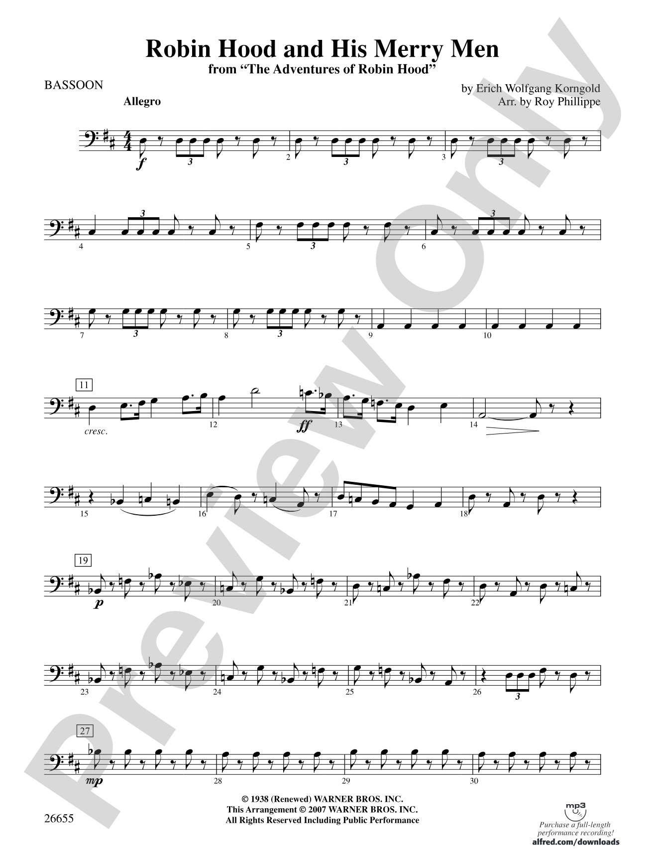 Robin Hood and His Merry Men: Bassoon